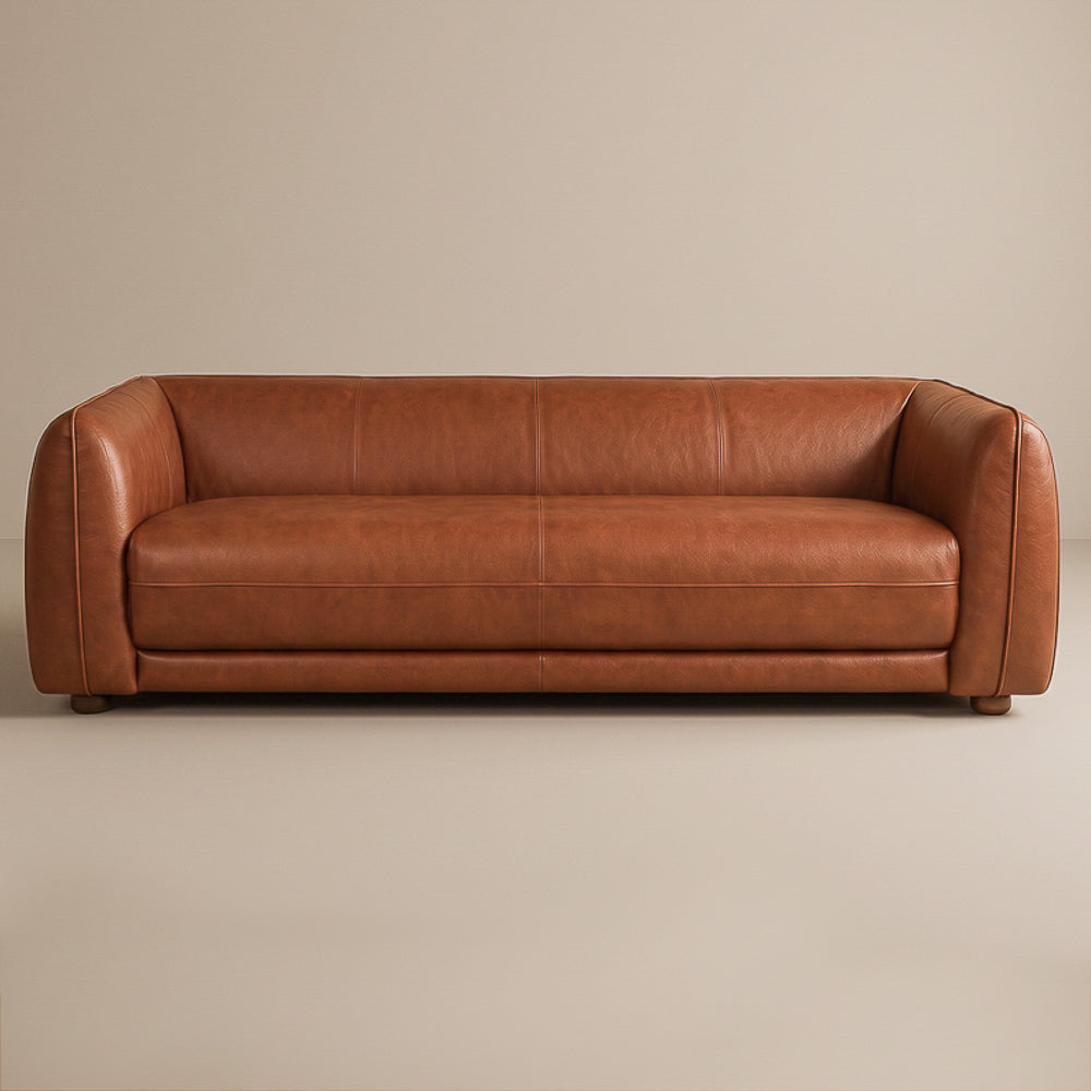 Echo Mid-Century Modern Brown Top-Grain Leather Sofa | MidinMod