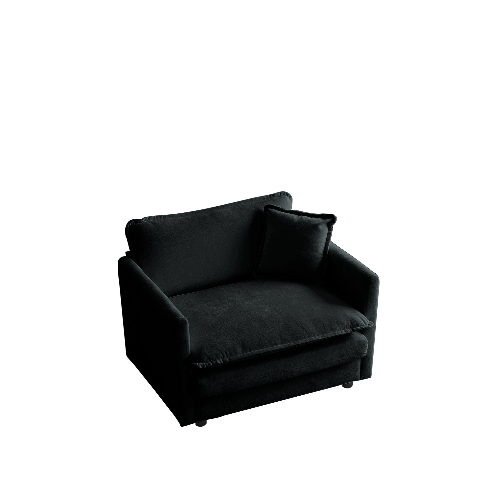 Ferda Black Chenille 4-Seat Modular Sofa Set - MidinMod