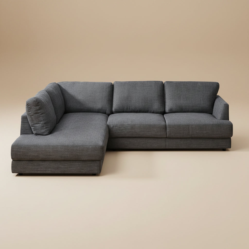 Glendale Grey Fabric L-Shaped Sectional Sofa & Chaise | MidinMod