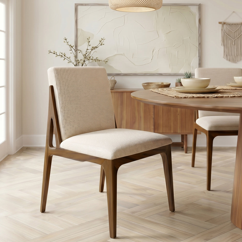 Griffin Cream Fabric Upholstered Dining Chair | MidinMod