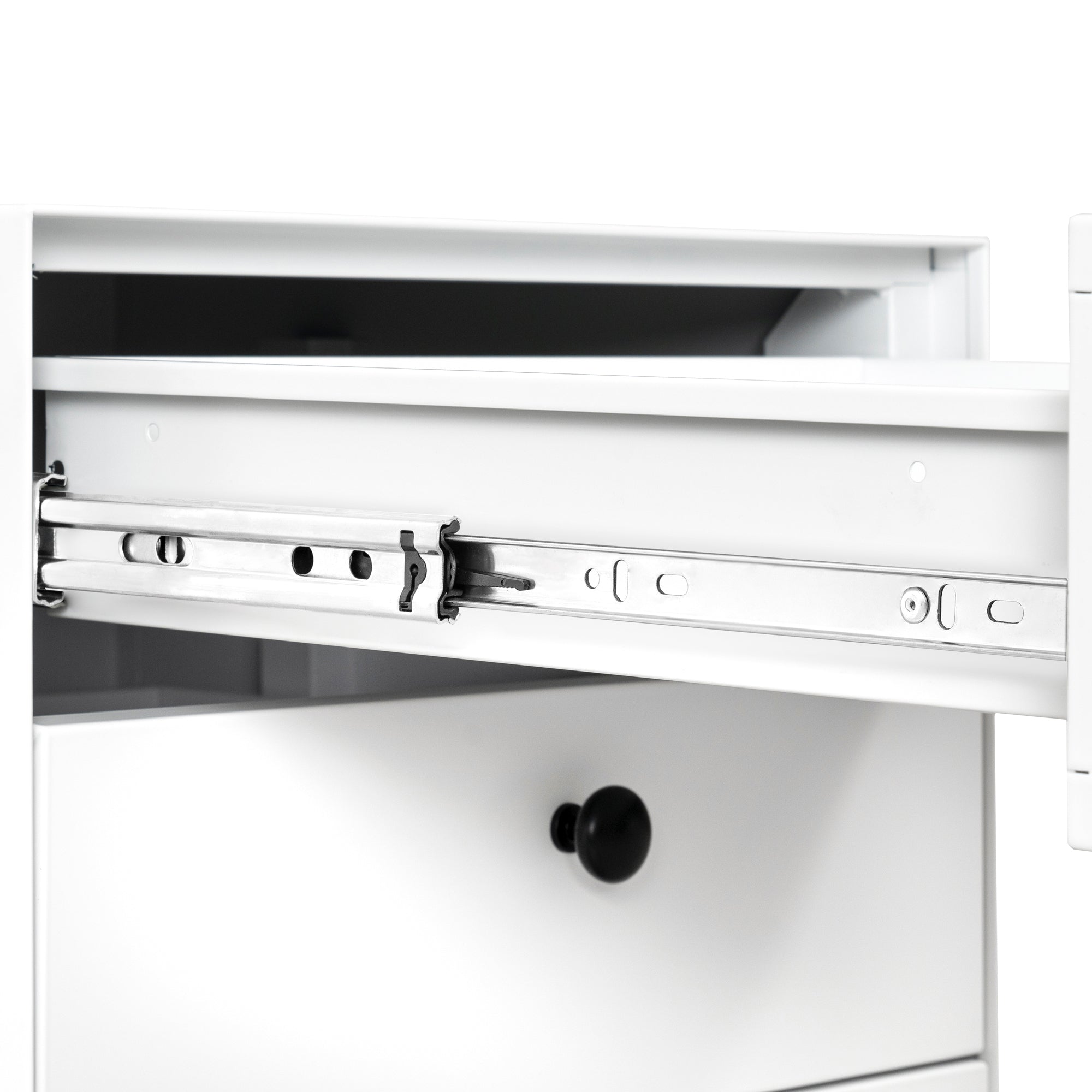 Hon Modern 3-Drawer White Steel Bedside Cabinet - MidinMod