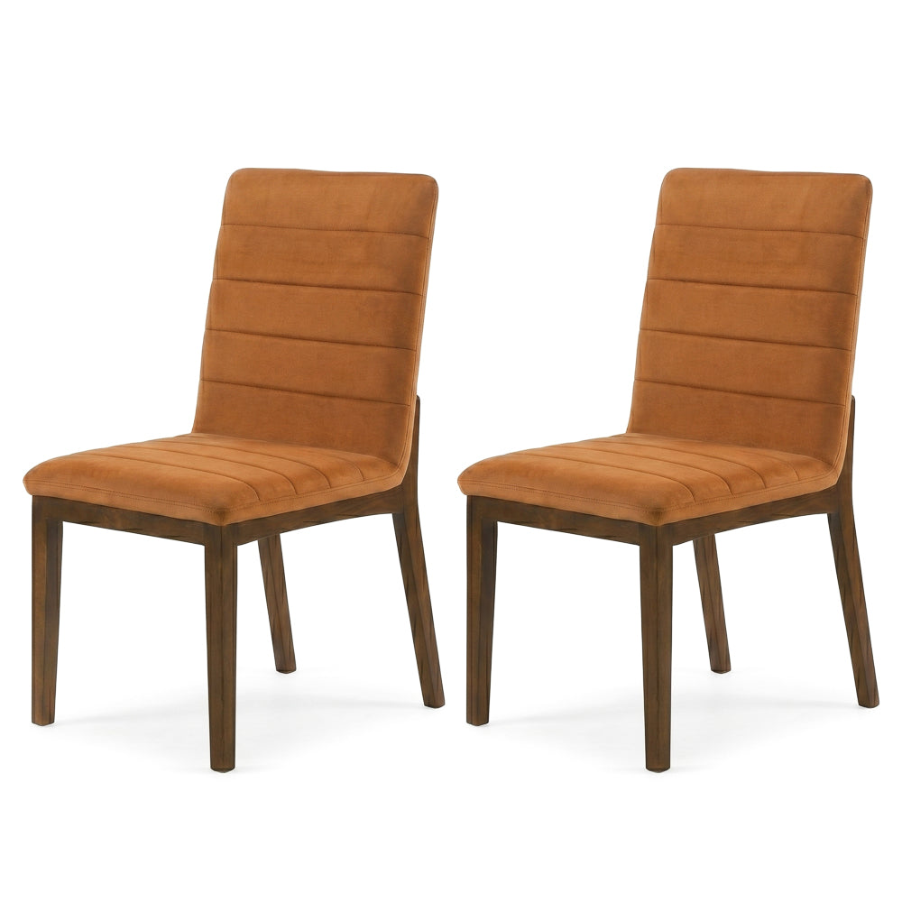 Isley Burnt Orange Velvet Dining Chair Set | Mid-Century Modern Dining Chairs | MidinMod