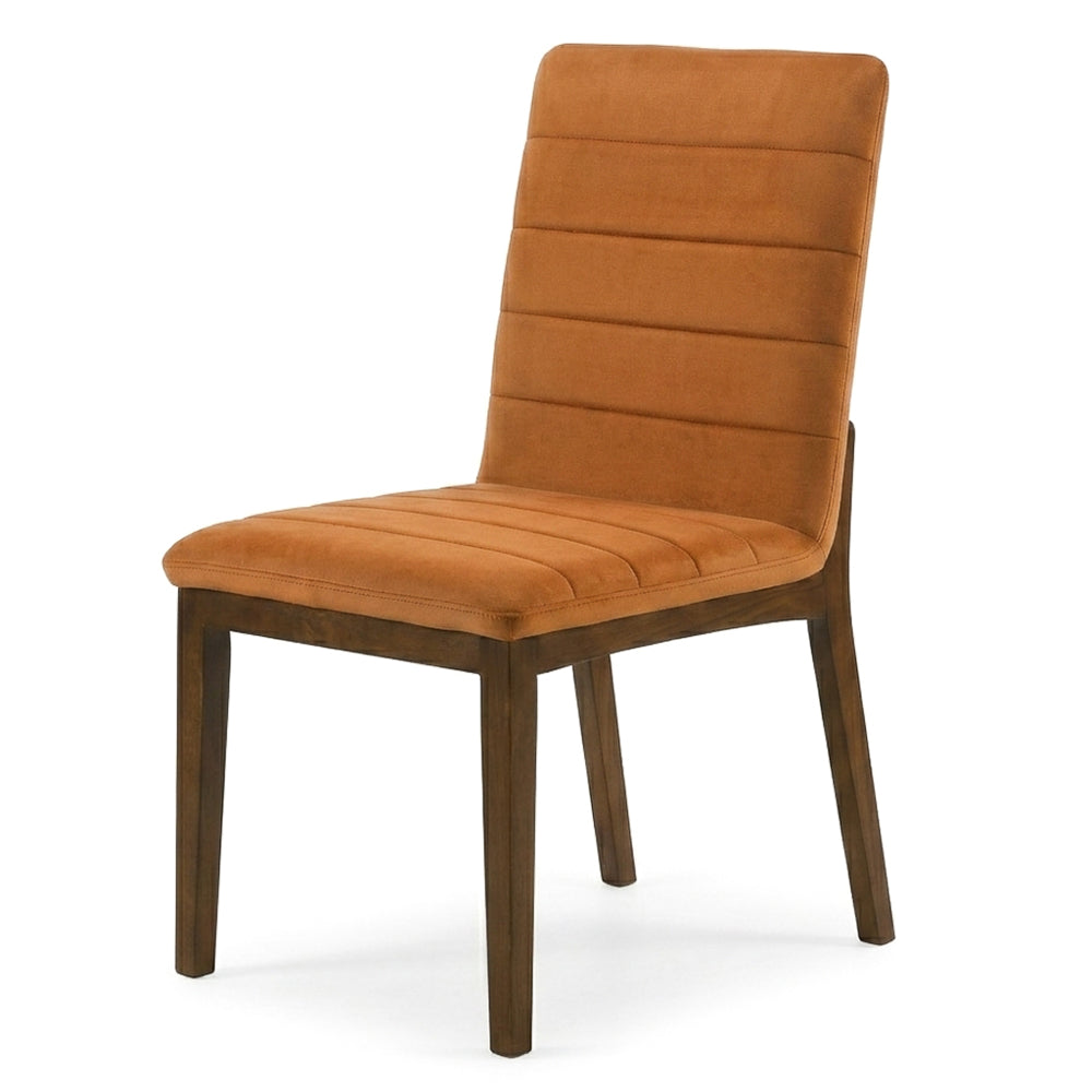 Isley Burnt Orange Velvet Dining Chair Set | Mid-Century Modern Dining Chairs | MidinMod