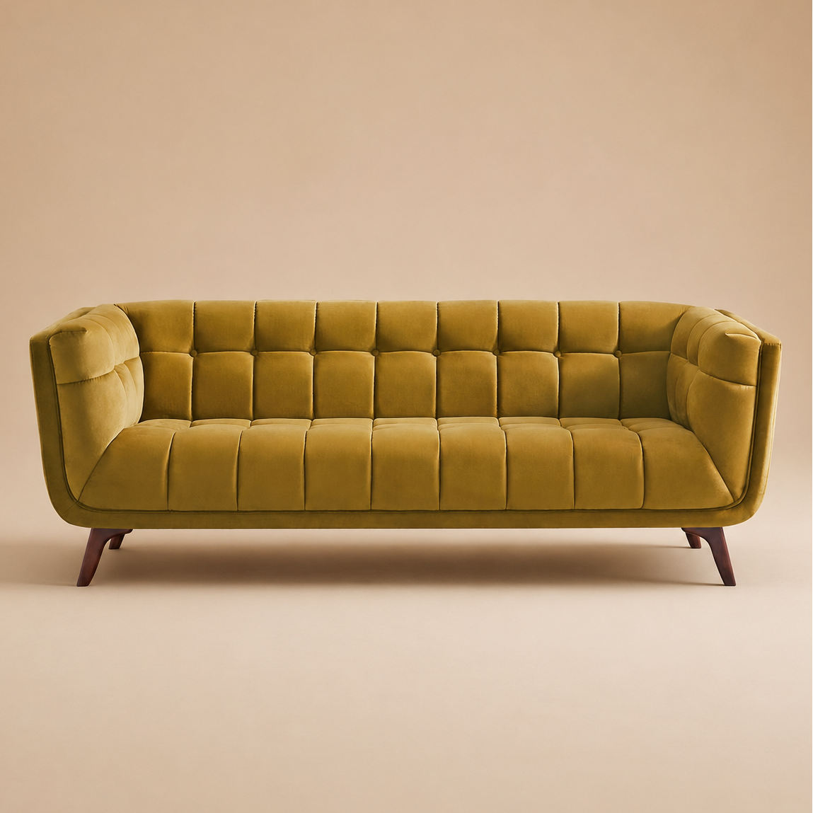 Kano Large Gold Velvet Sofa - MidinMod