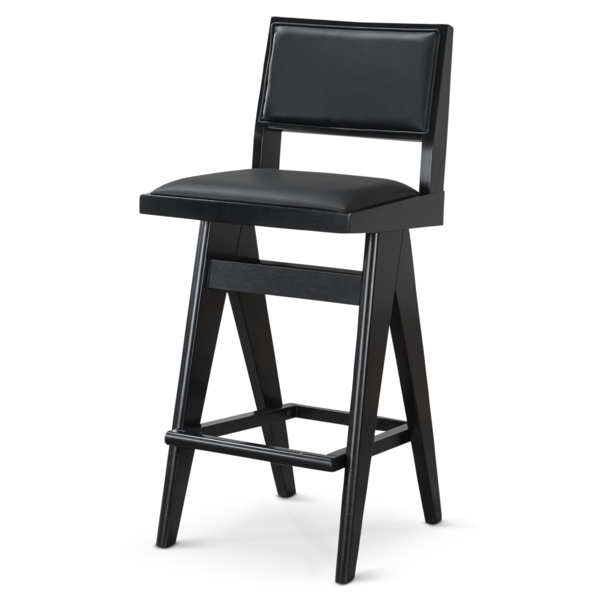 Kora Black Leather Bar Stool Set | MidinMod