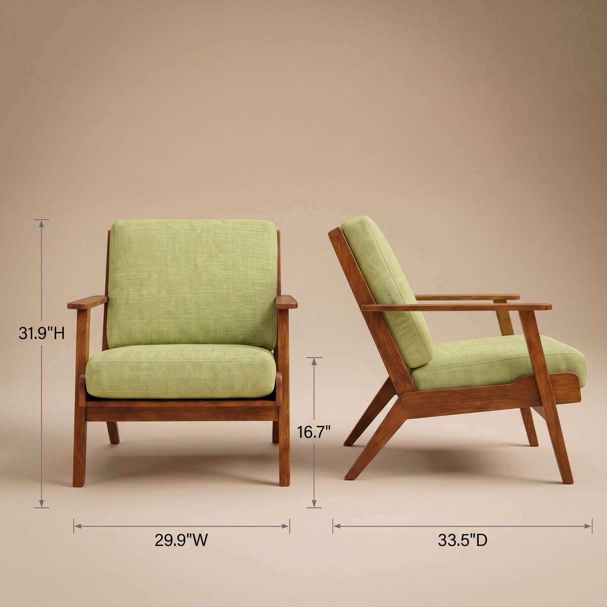 Kyle Modern Pistachio Green Fabric Lounge Chair | MidinMod