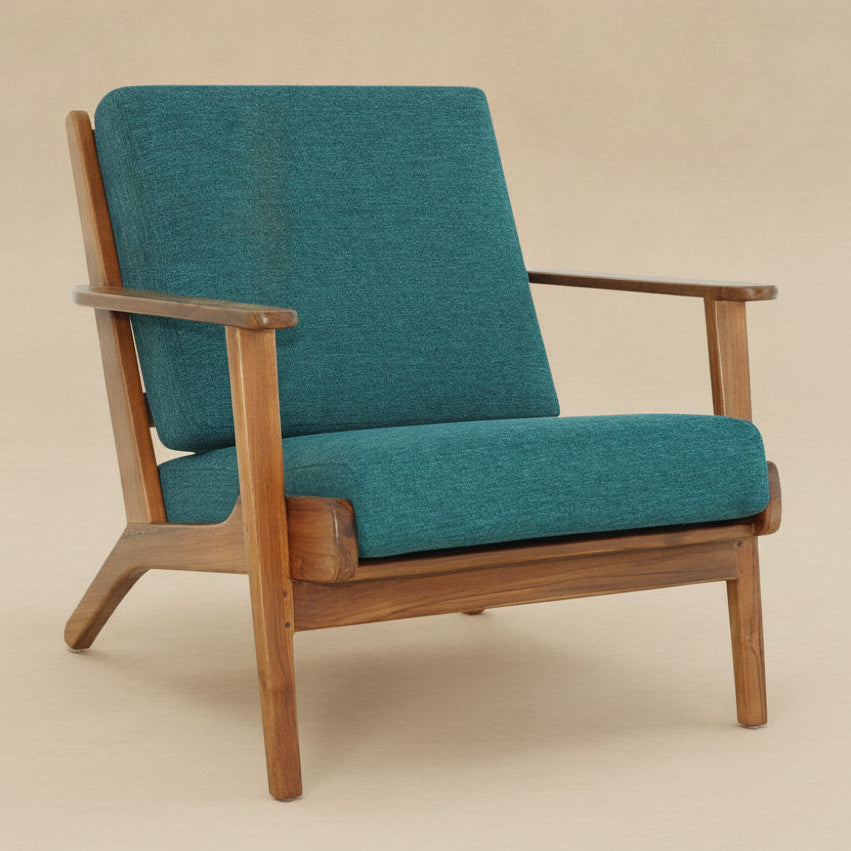 Kyle Modern Teal Fabric Upholstered Lounge Chair | MidinMod