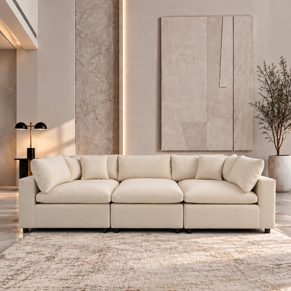 Laurel 6-Piece Modular Velvet Sectional Sofa – Olive Green | MidinMod