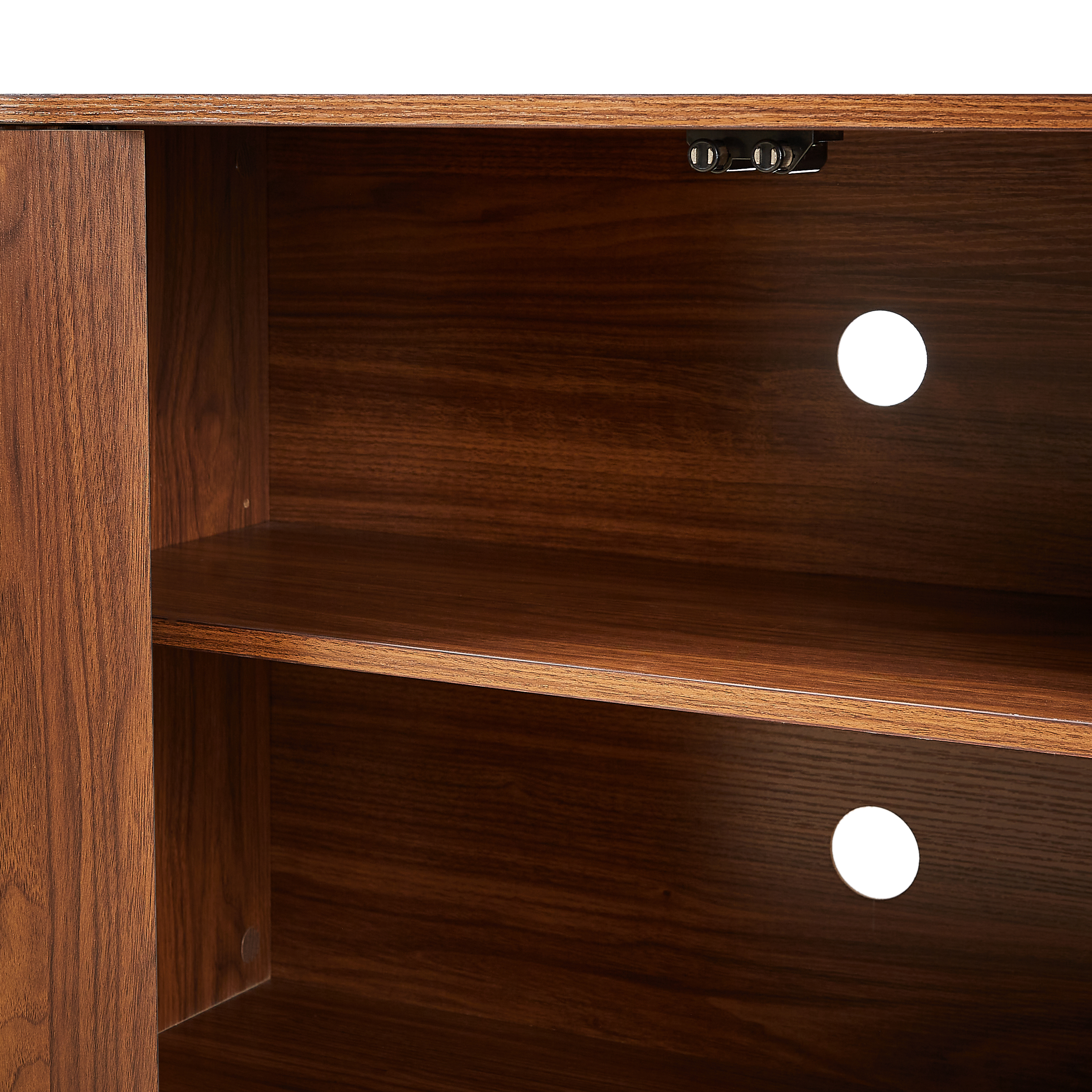 Martin Walnut MDF Contemporary Sideboard Cabinet with Wave Pattern Design - MidinMod