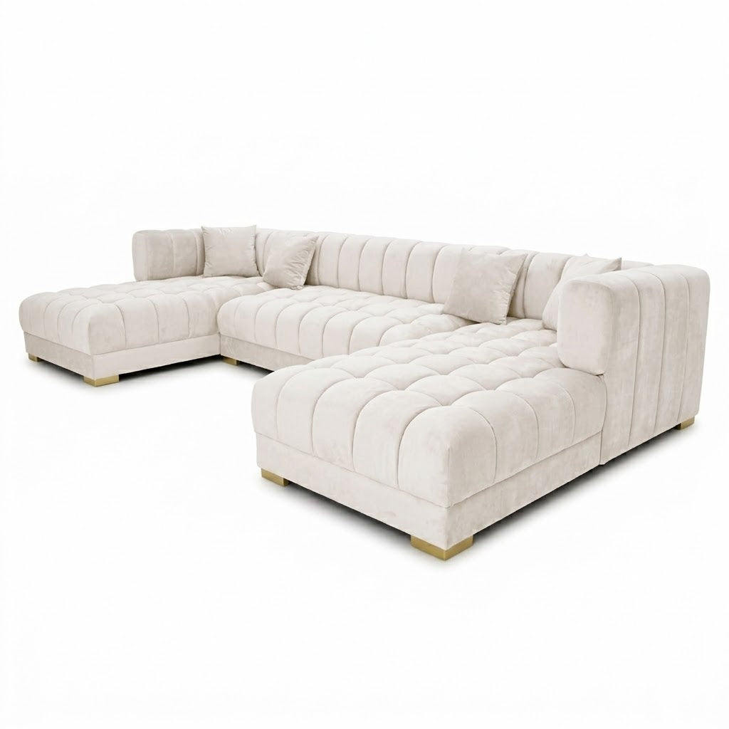 Mayford Modern U-Shaped Velvet Sectional Sofa | MidinMod