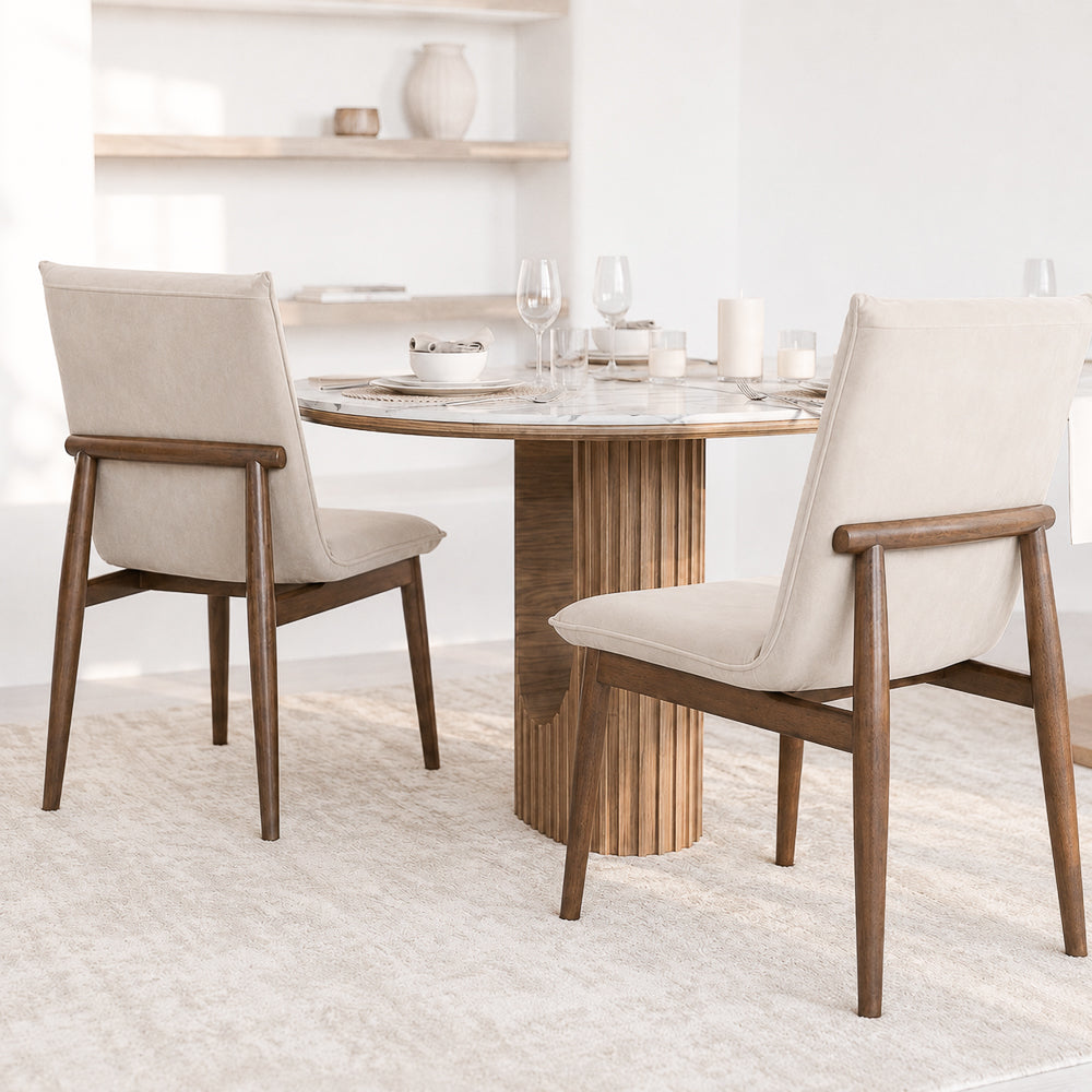 Moss Beige Velvet Dining Chairs | Mid-Century Side Chairs | MidinMod