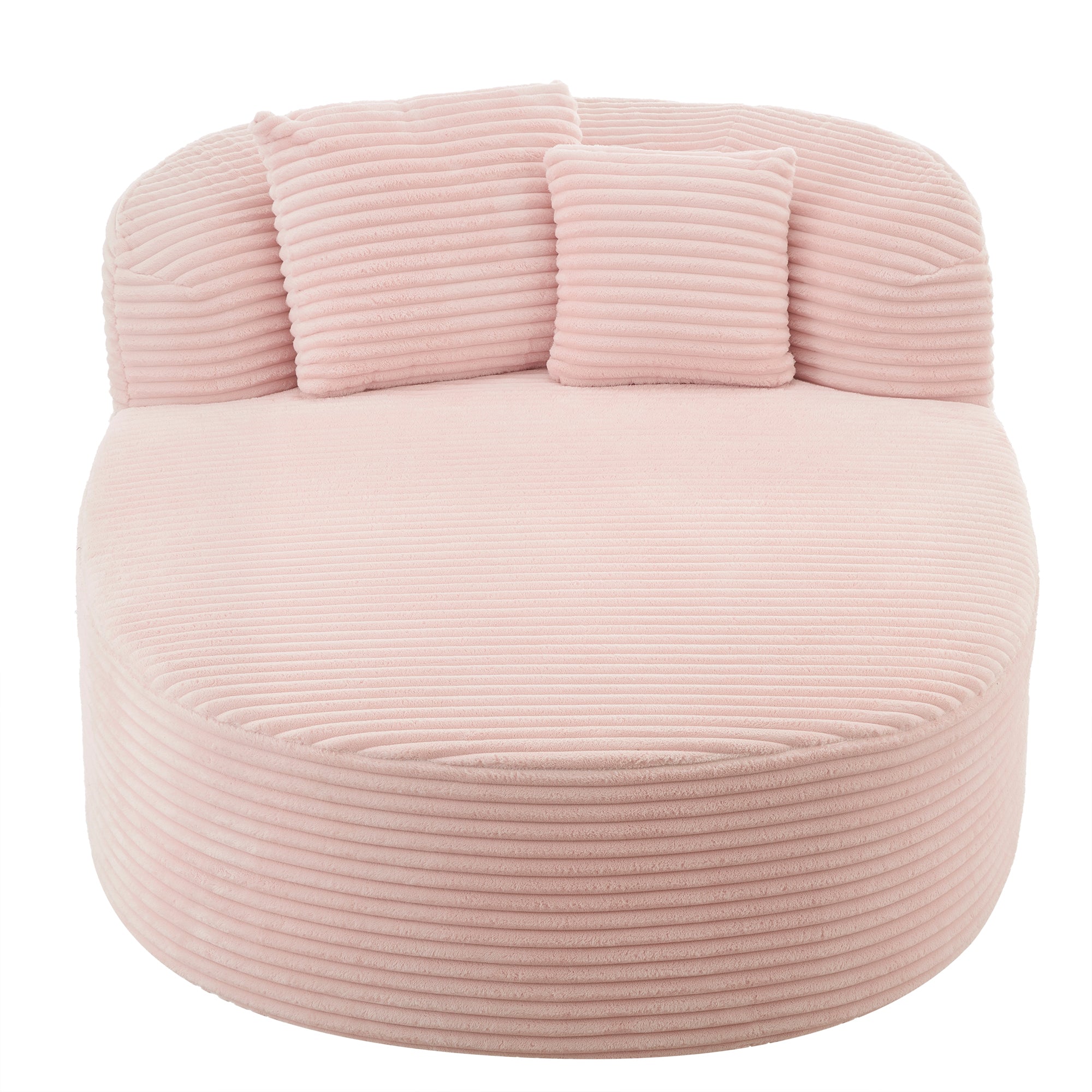 Serta Modern Pink Corduroy Chaise Lounge with Ultra-Soft Cushioning - MidinMod
