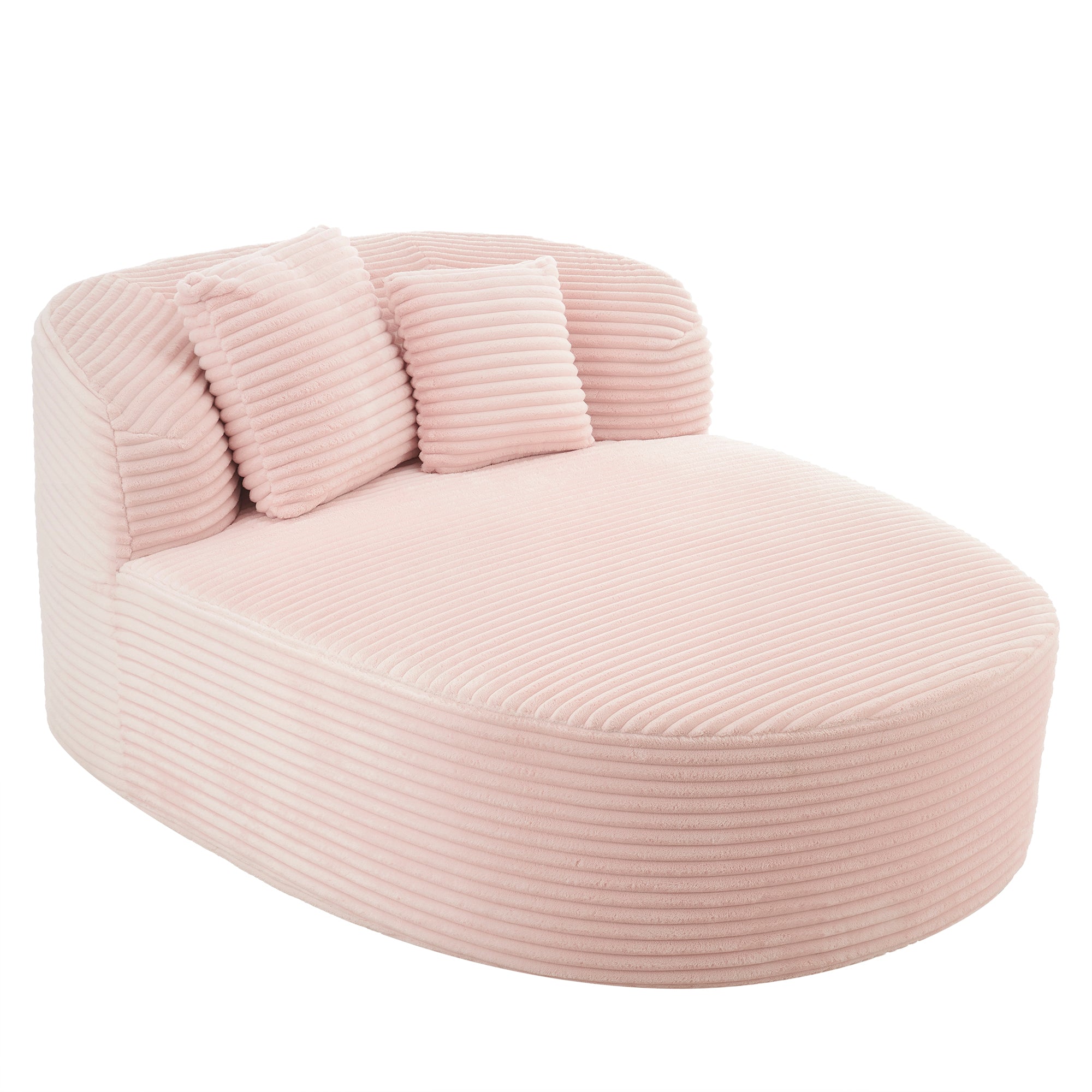 Serta Modern Pink Corduroy Chaise Lounge with Ultra-Soft Cushioning - MidinMod
