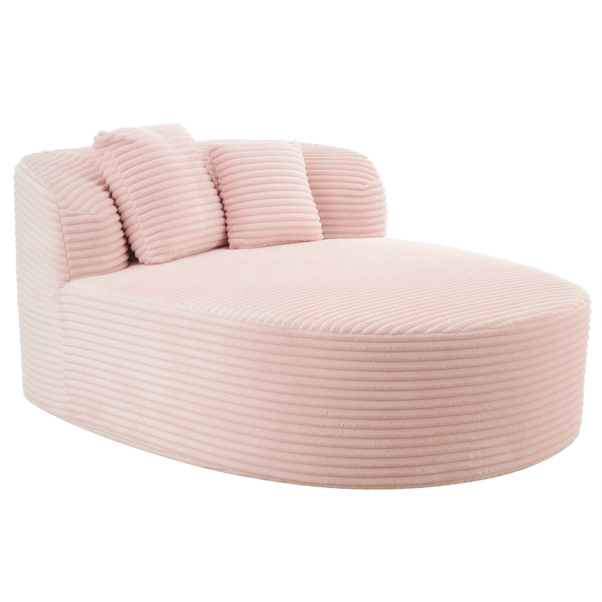 Serta Modern Pink Corduroy Chaise Lounge with Ultra-Soft Cushioning - MidinMod