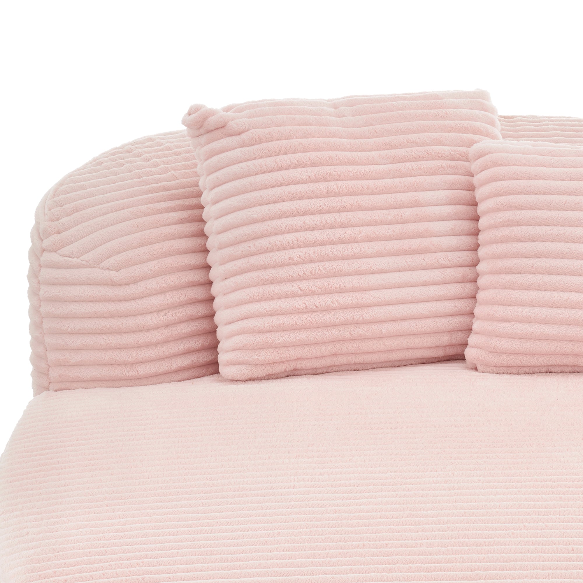 Serta Modern Pink Corduroy Chaise Lounge with Ultra-Soft Cushioning - MidinMod