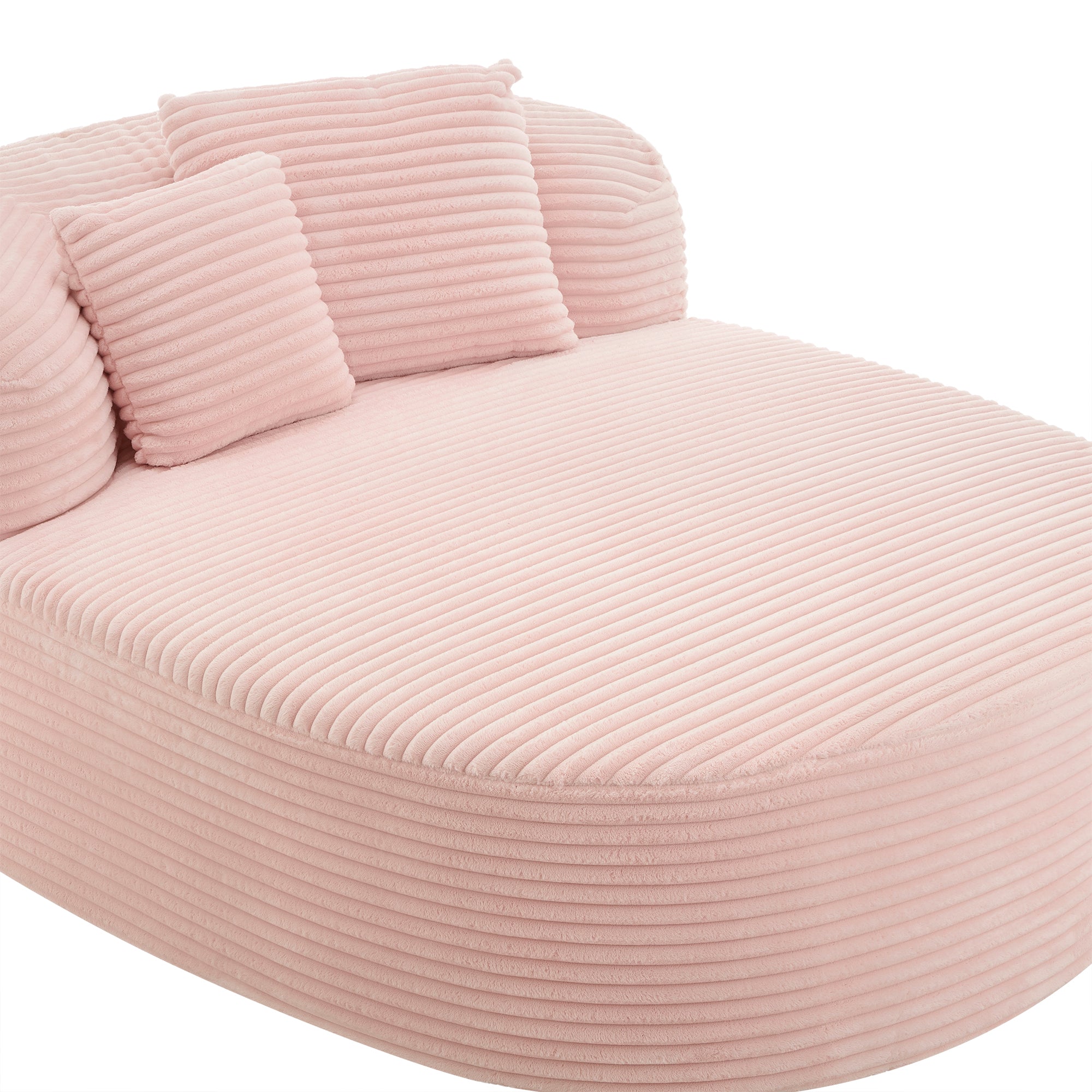 Serta Modern Pink Corduroy Chaise Lounge with Ultra-Soft Cushioning - MidinMod