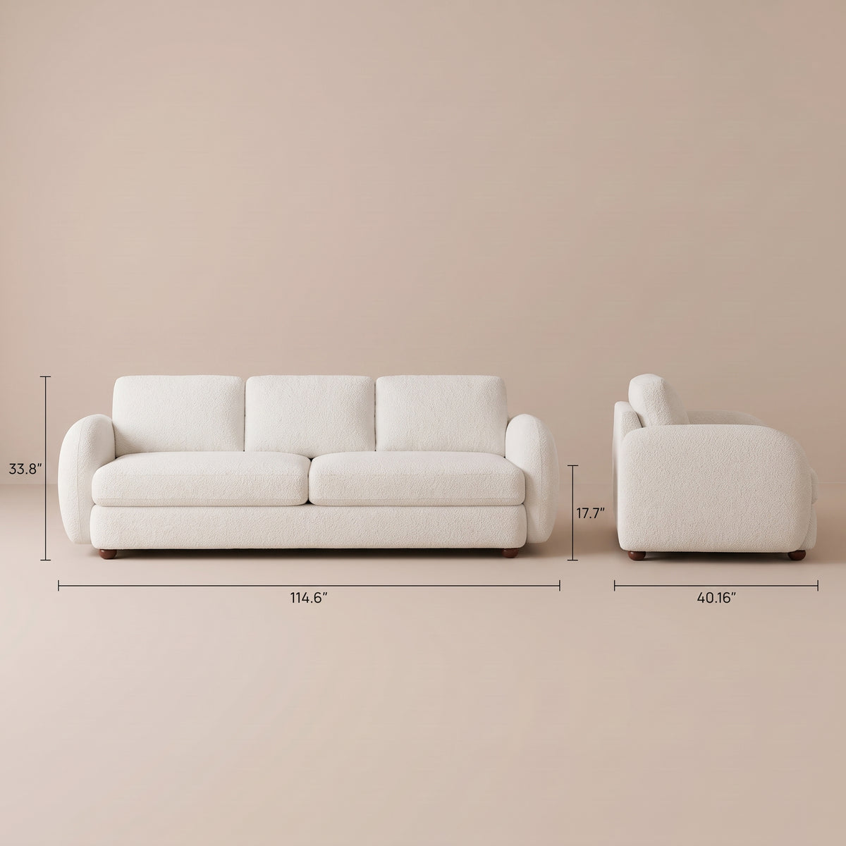 Virgil Cream Boucle Large Sofa - MidinMod