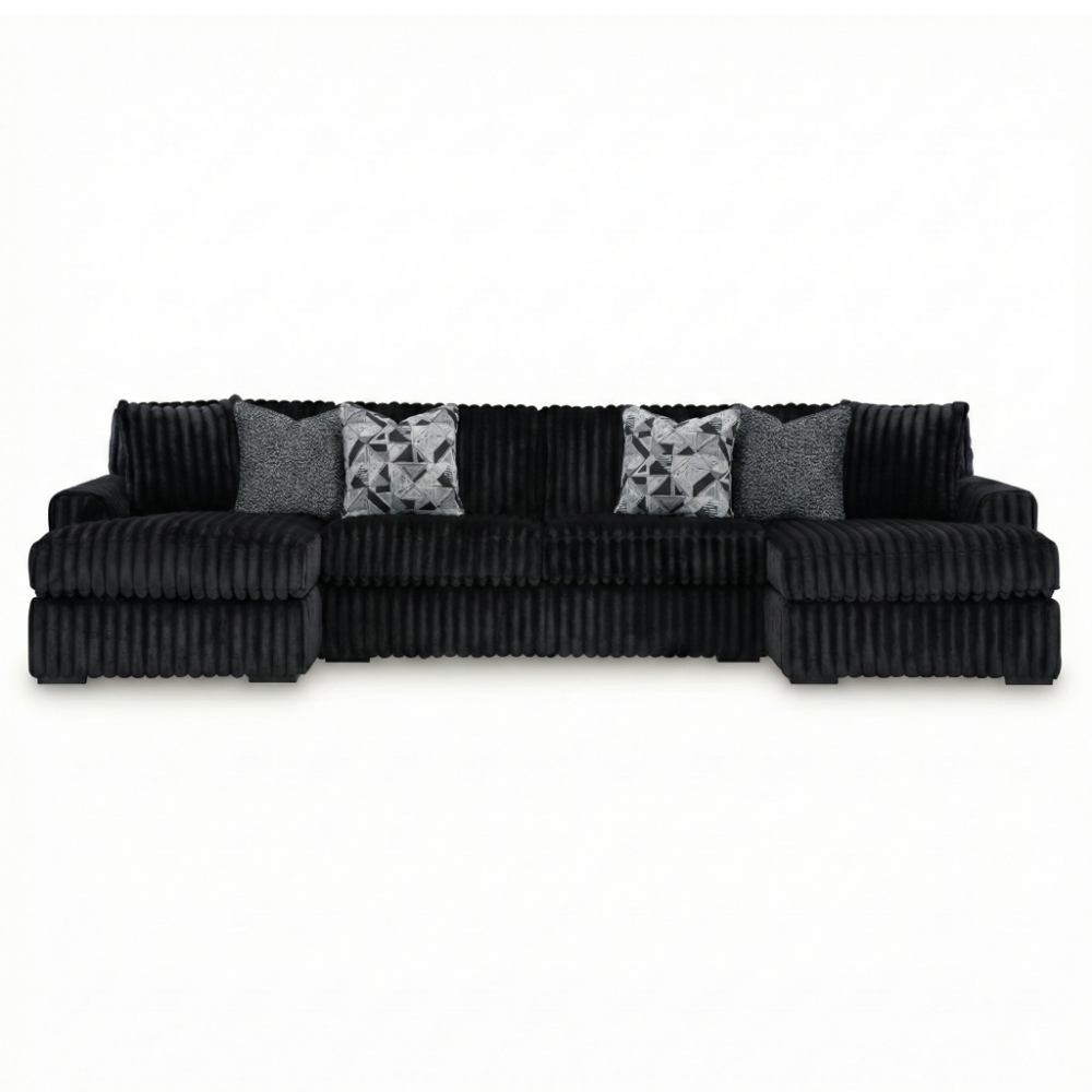 Midnight-Madness 3-Piece Sectional with Chaise - Left-Arm Chaise, Armless Loveseat, Sofa