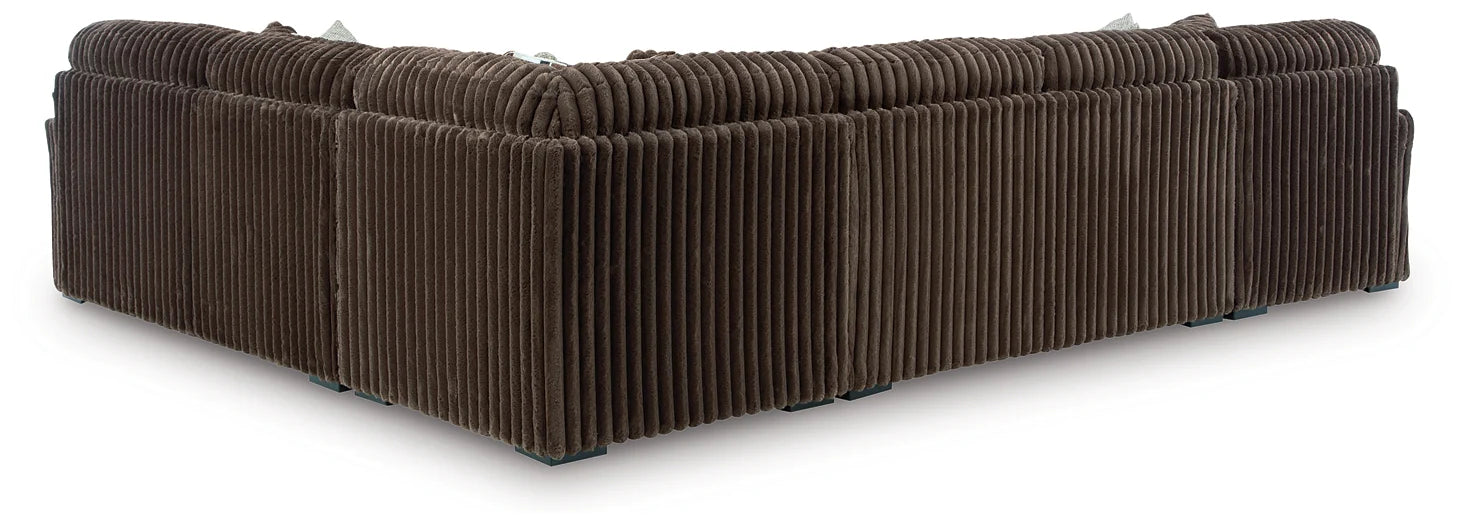 Midnight-Madness 5-Piece Sectional with Left Chaise - Brown