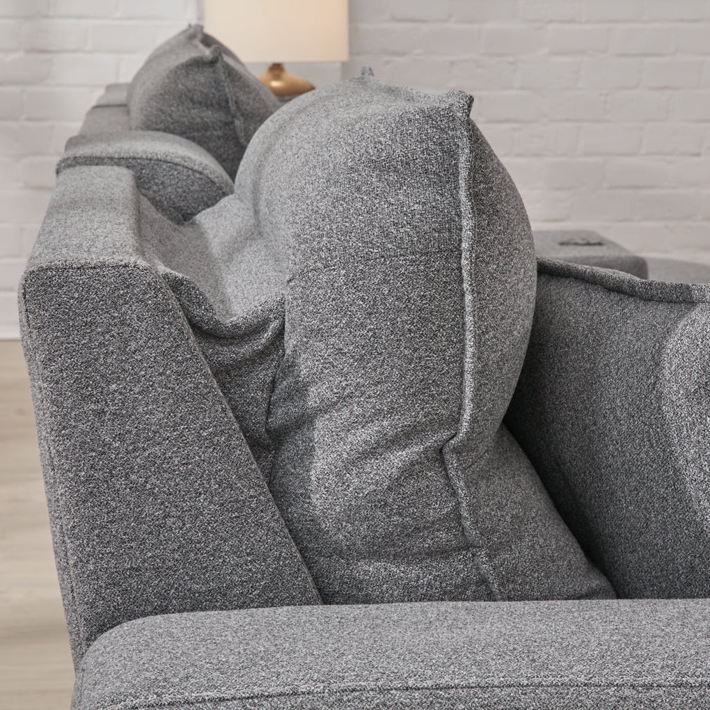 Modmax II 4-Piece Power Reclining Sectional | Stone Modular Sofa with Double Chaise | MidinMod