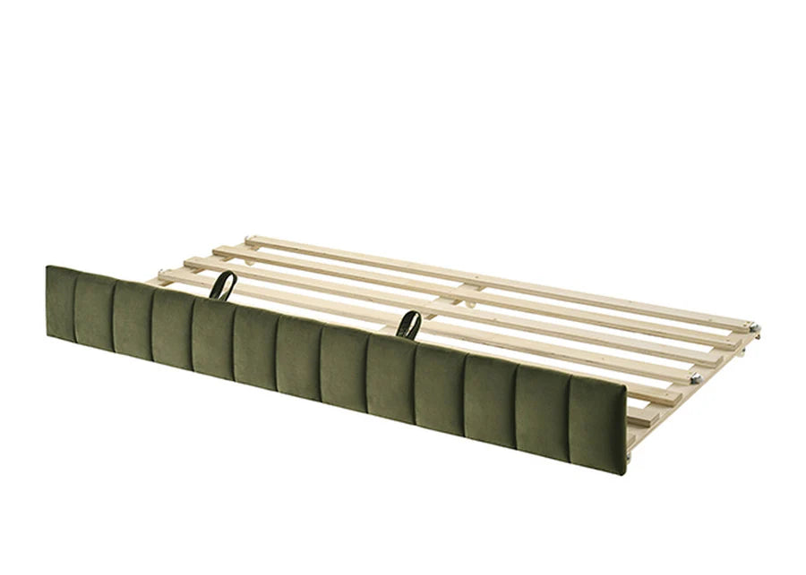 Nardi Olive Green Twin Daybed with Trundle | Contemporary Velvet-Like Upholstered Daybed | MidinMod