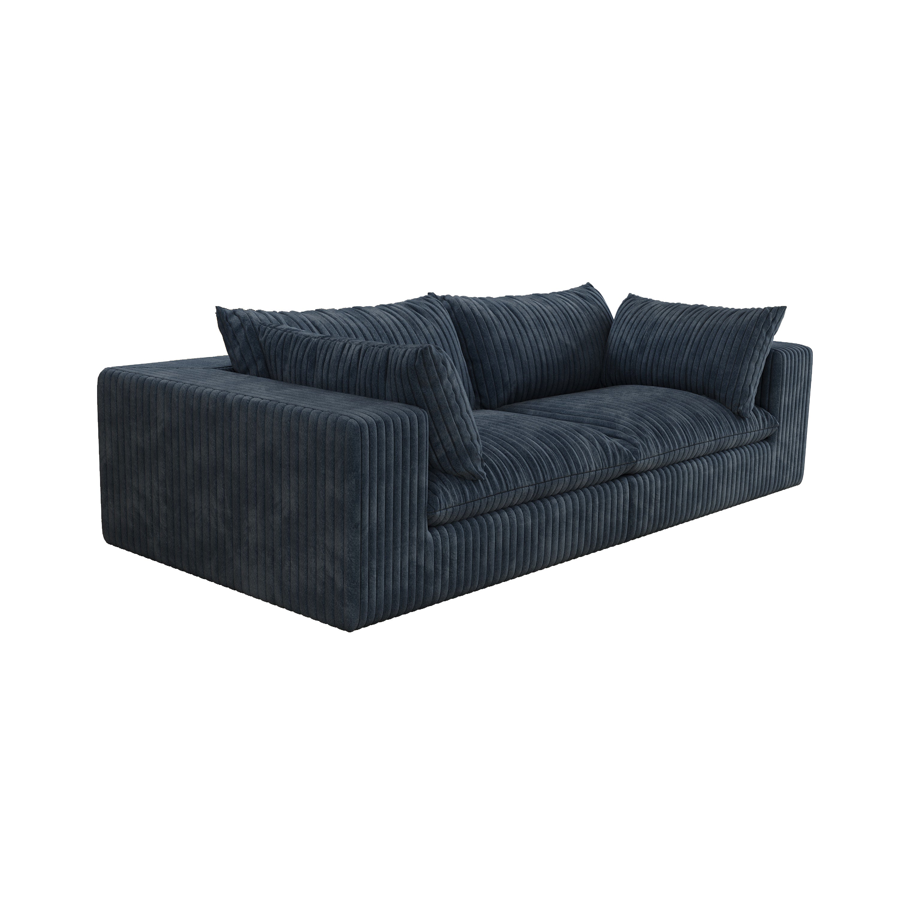 Norre Blue Modular Fabric Sofa with Feather-Filled Cushions and Sponge Support - MidinMod