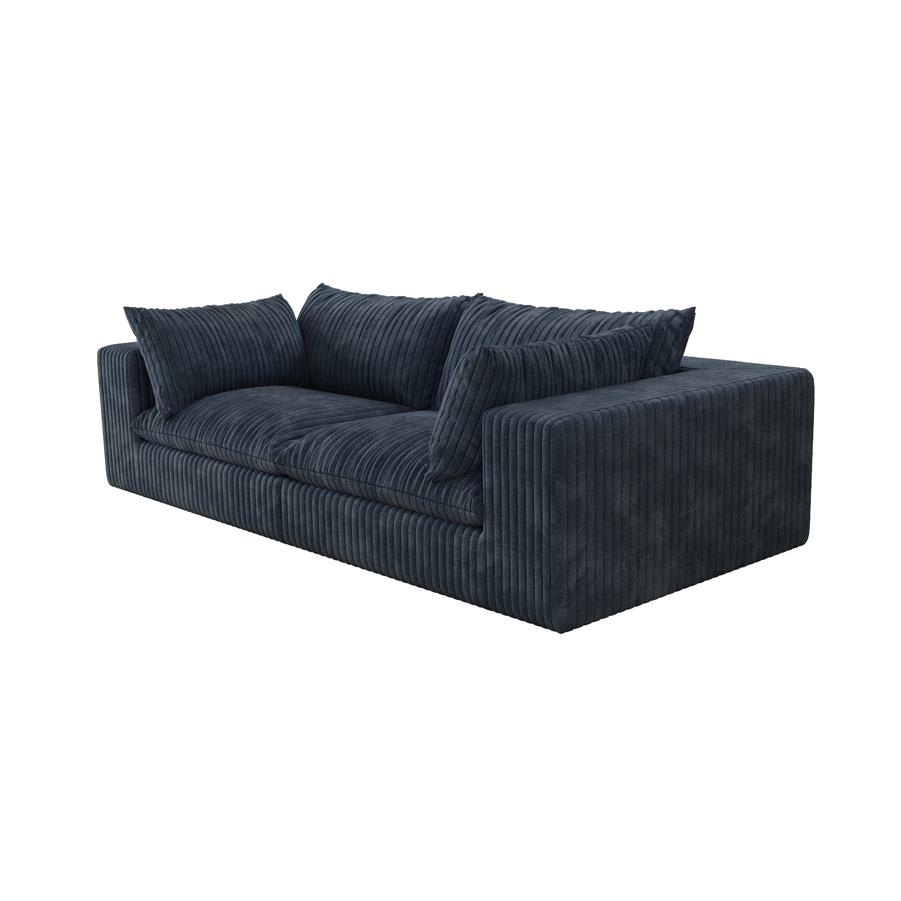 Norre Blue Modular Fabric Sofa with Feather-Filled Cushions and Sponge Support - MidinMod