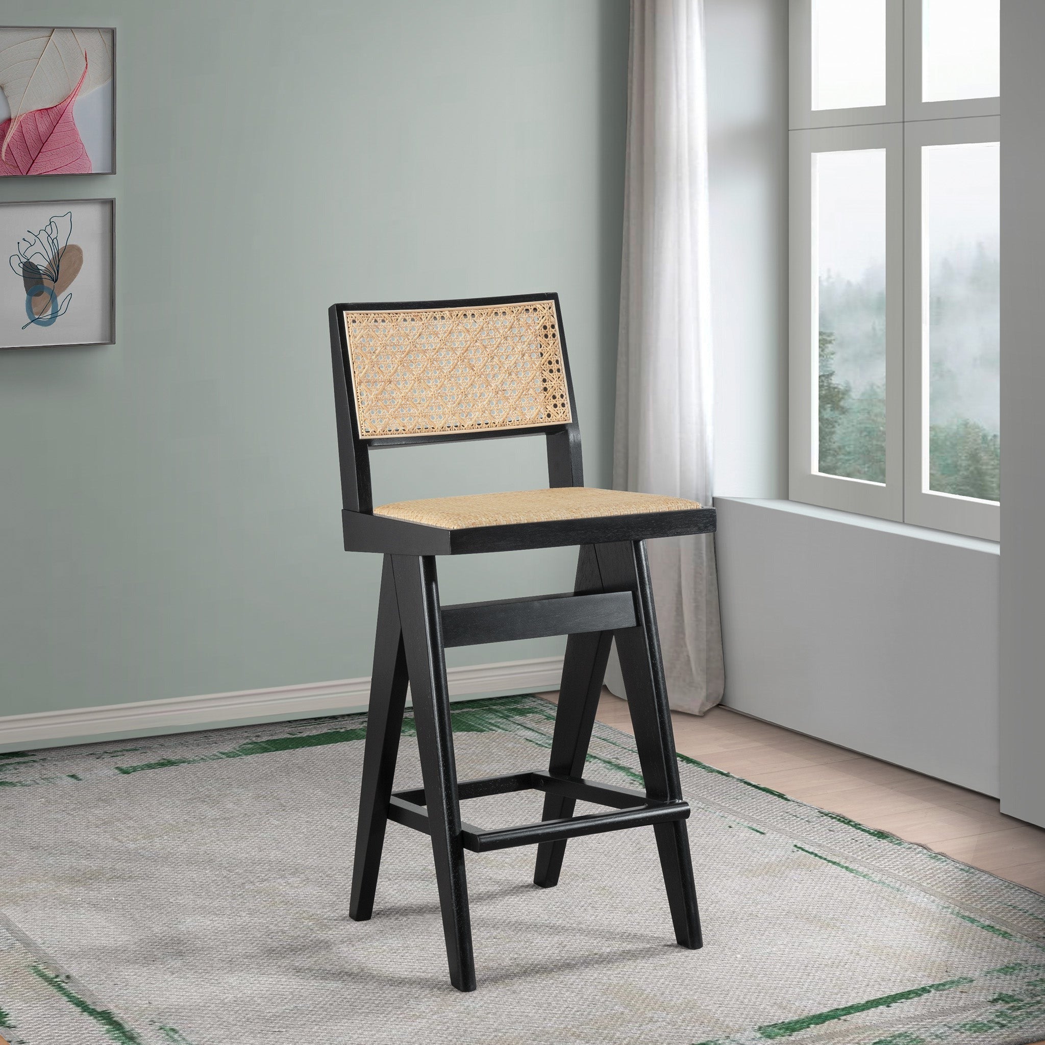 Kora Rattan Bar Stool Set of 2 - MidinMod