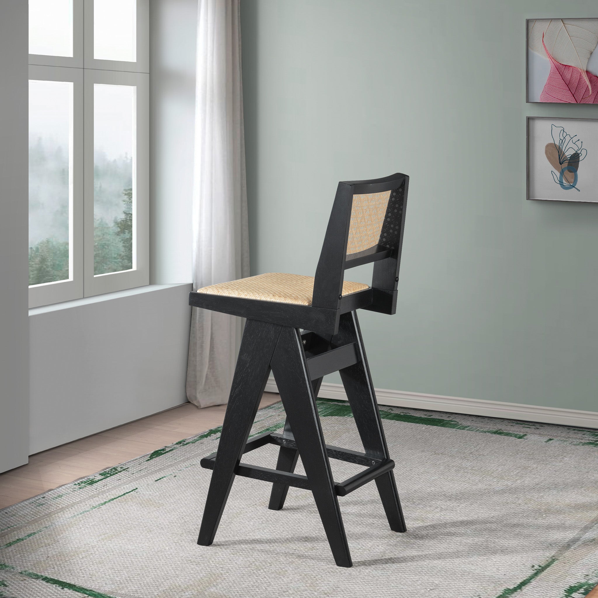 Kora Rattan Bar Stool Set of 2 - MidinMod