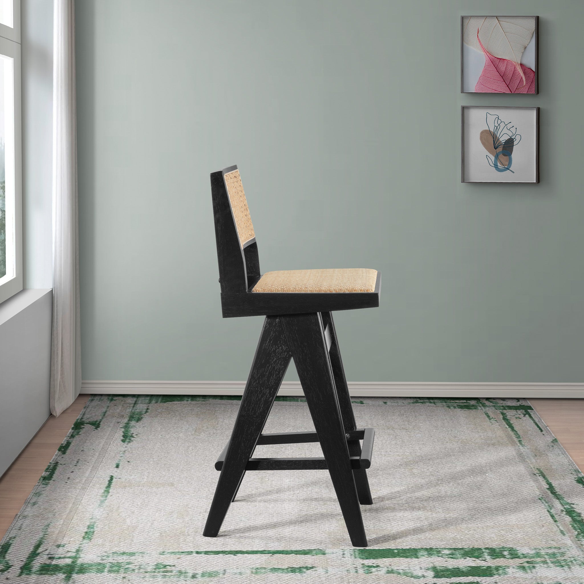 Kora Rattan Bar Stool Set of 2 - MidinMod
