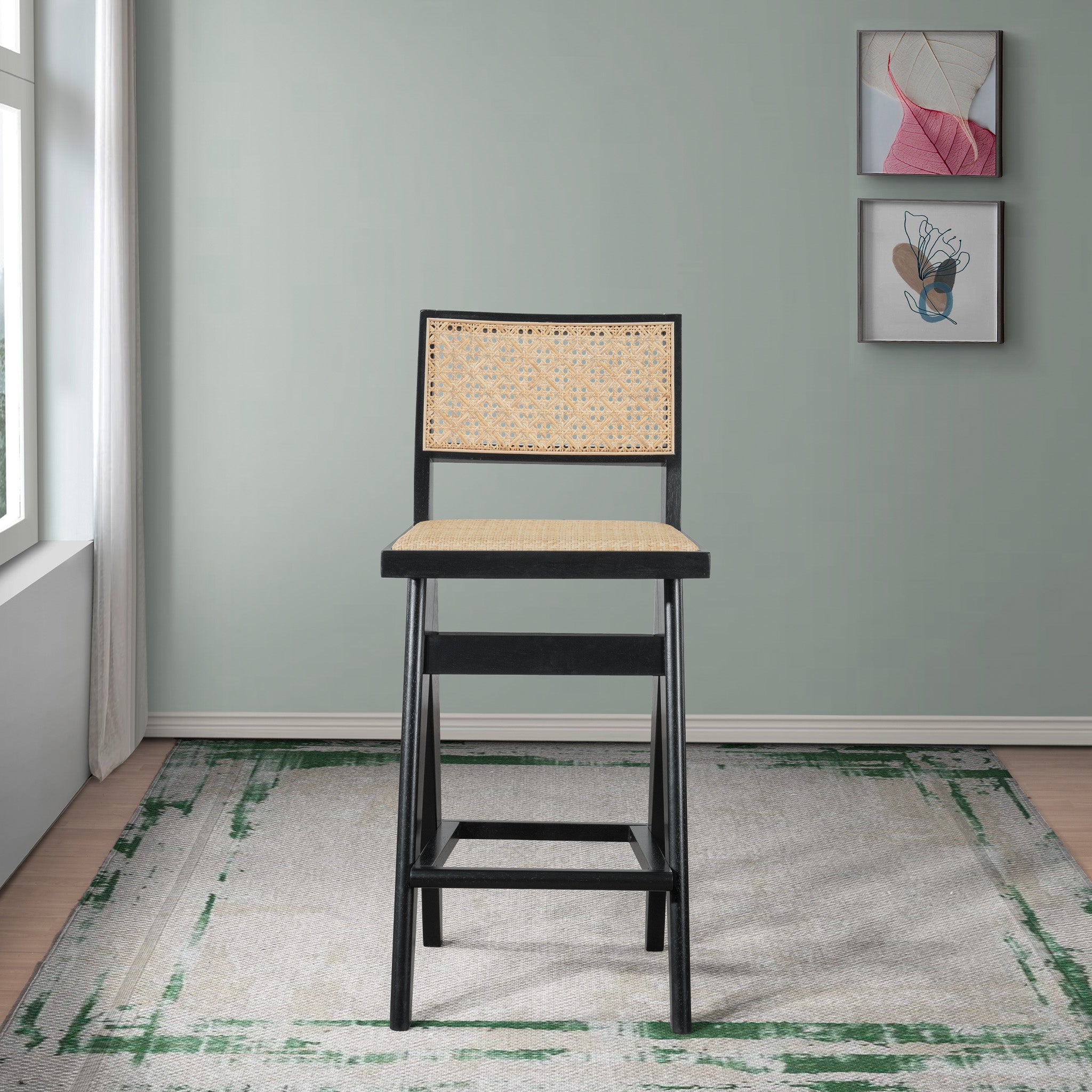 Kora Rattan Bar Stool Set of 2 - MidinMod