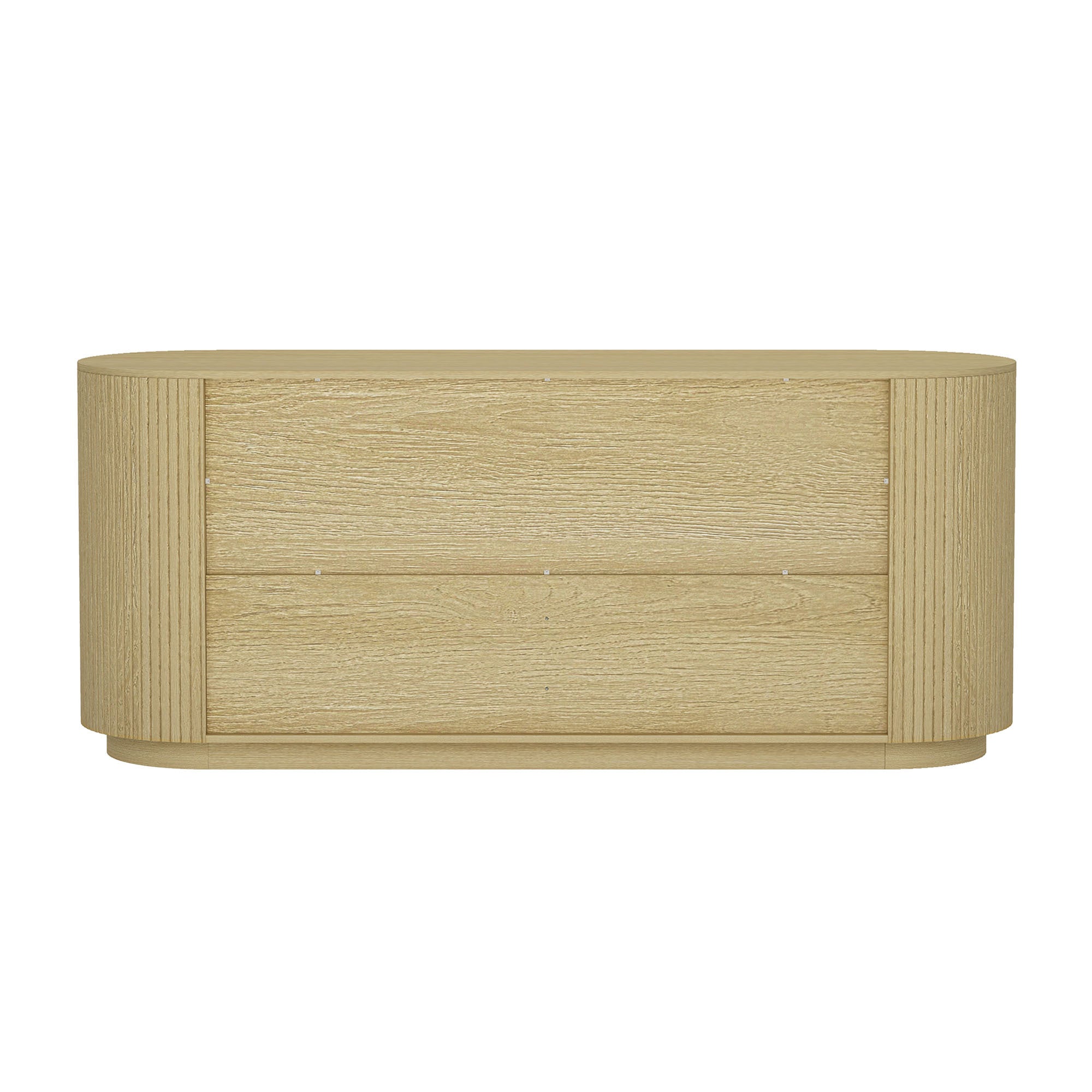 Olivia 71.3" Natural Oak & Gold Double Dresser | Modern Solid Wood Storage Chest | MidinMod
