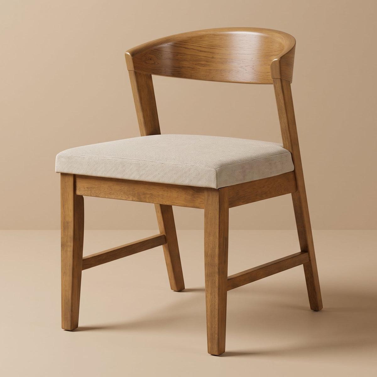 Ozark Organic Modern Walnut Side Chair with Upholstered Fabric Seat (Set of 2)