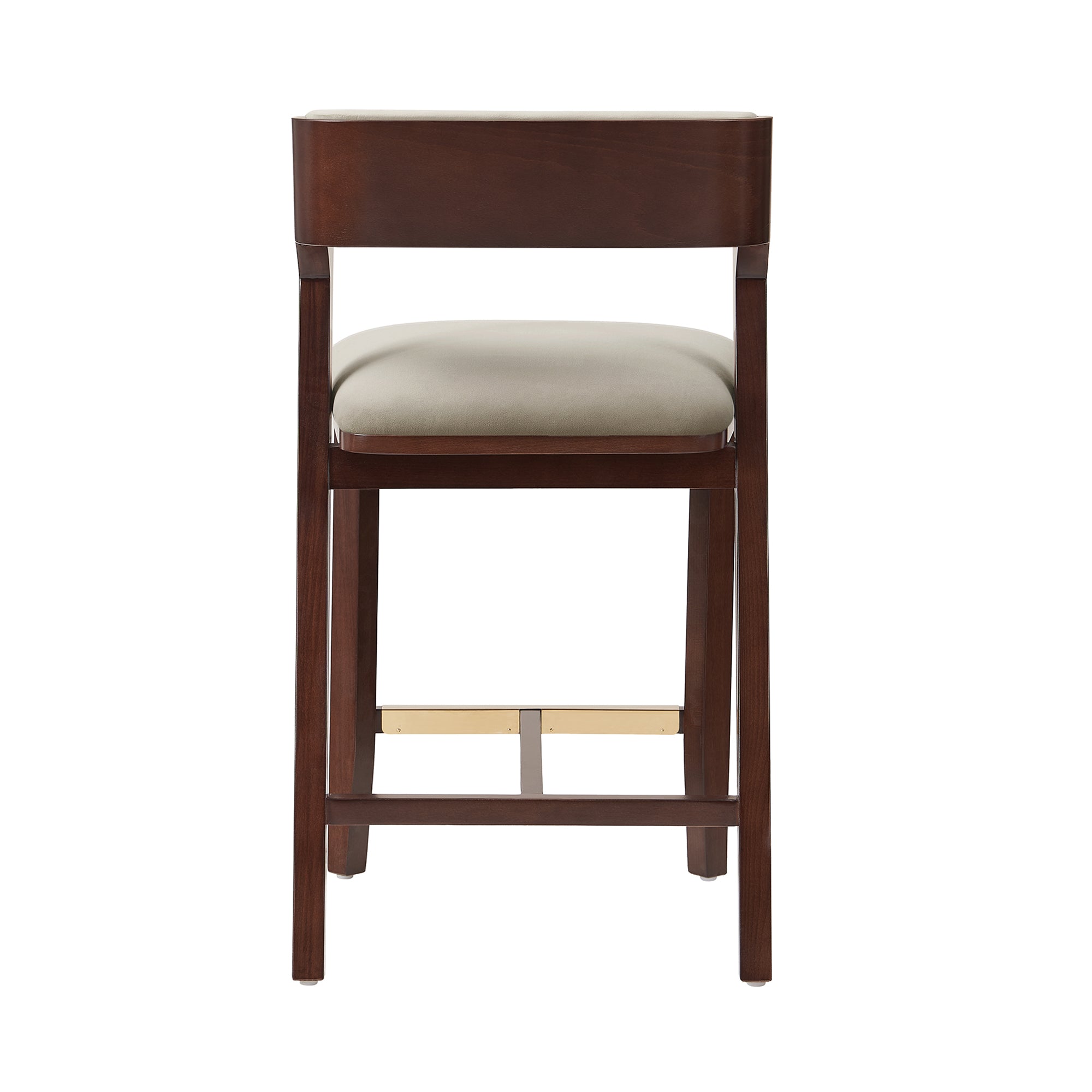 Patricia Velvet Modern Counter Stool with Backrest - Linen | MidinMod