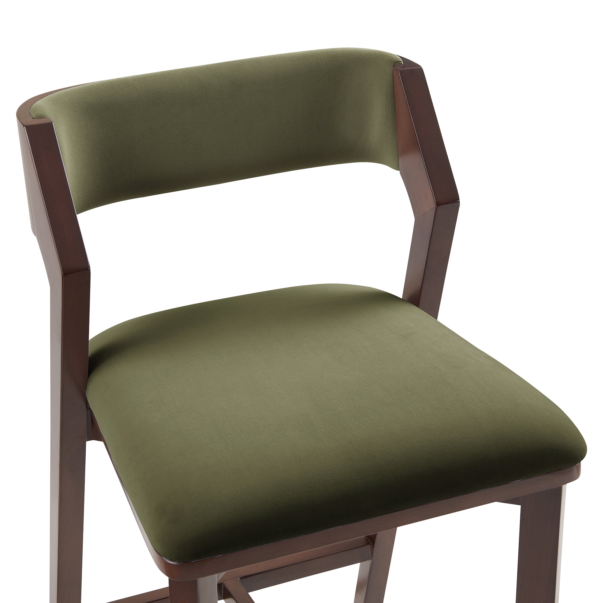 Patricia Velvet Counter Stool with Backrest - Turtle Green | MidinMod