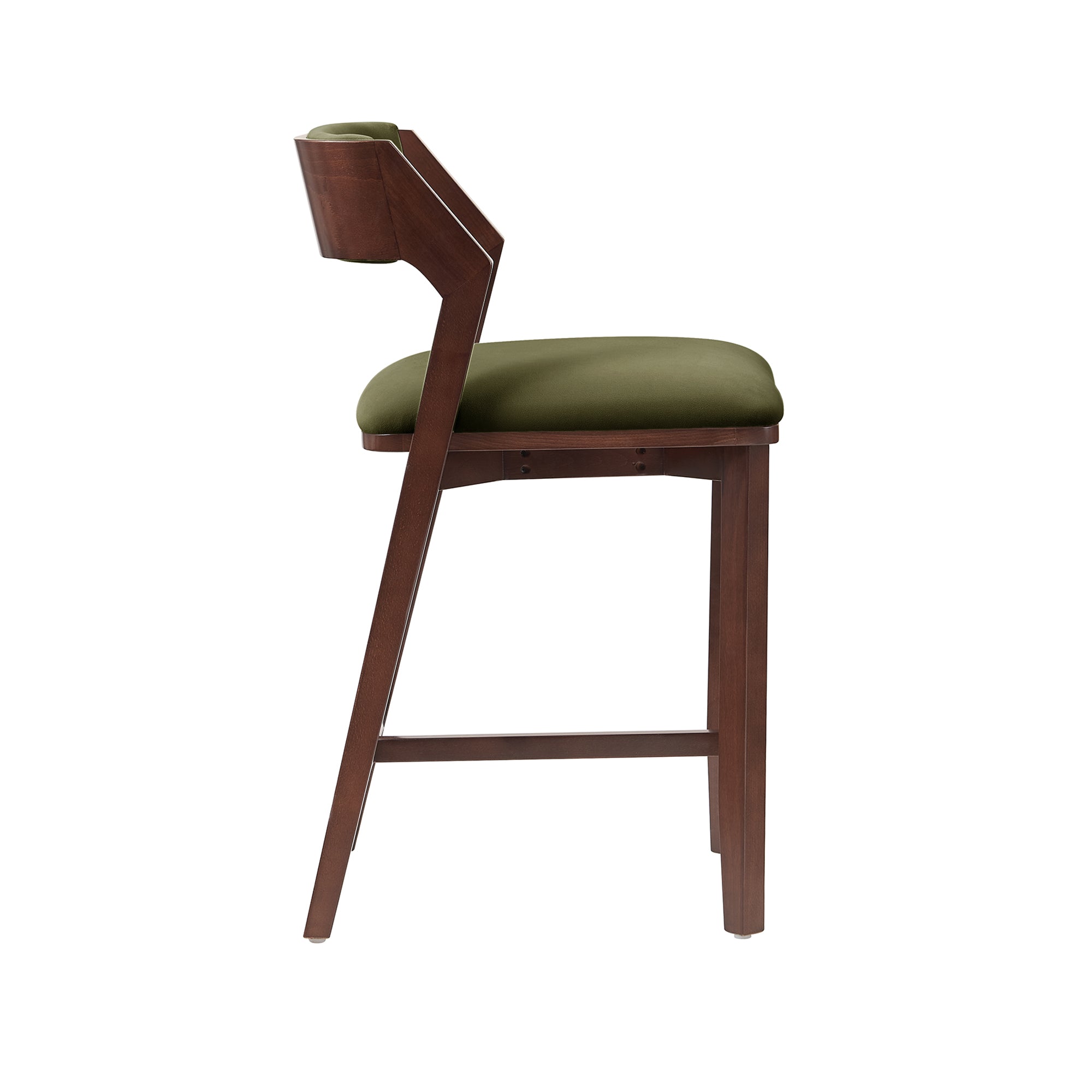 Patricia Velvet Counter Stool with Backrest - Turtle Green | MidinMod