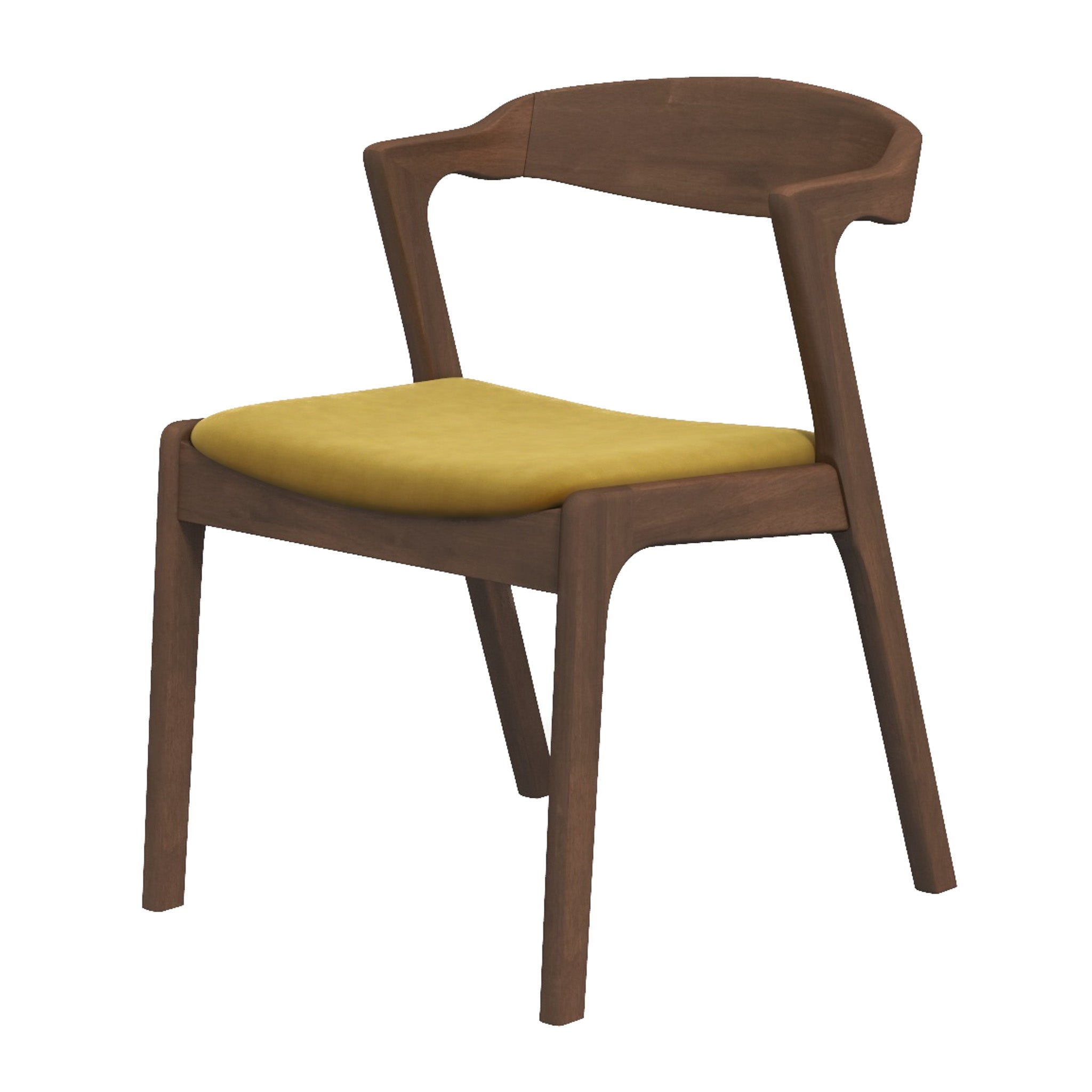 Reggie Dark Yellow Velvet Dining Chair Set of 2 - MidinMod