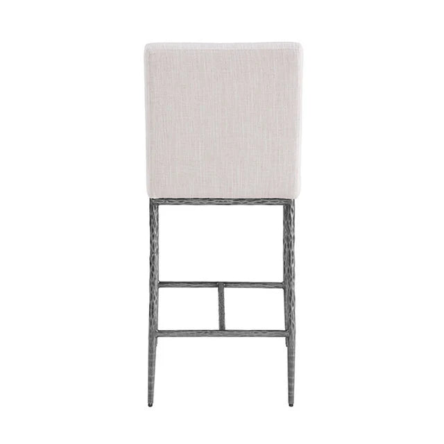 Rilva Gunmetal and White Counter Height Stool | Contemporary Metal Bar Stool | MidinMod