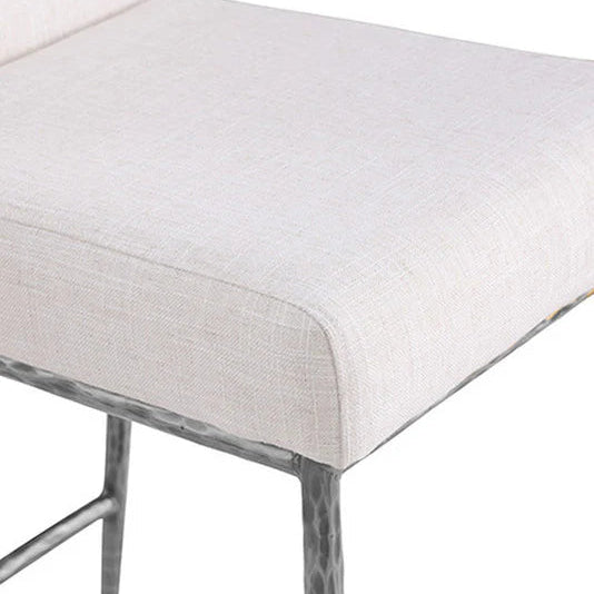 Rilva Gunmetal and White Counter Height Stool | Contemporary Metal Bar Stool | MidinMod