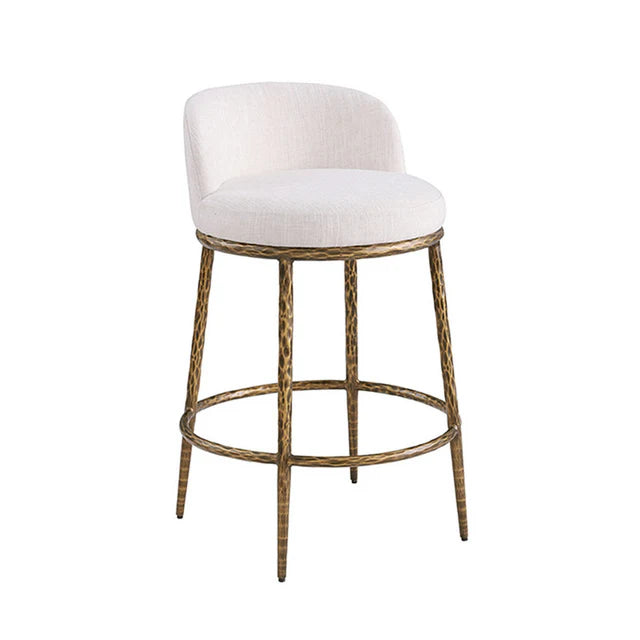 Rilva Matte Gold Counter Height Stool | Contemporary Backless Metal Bar Stool | MidinMod