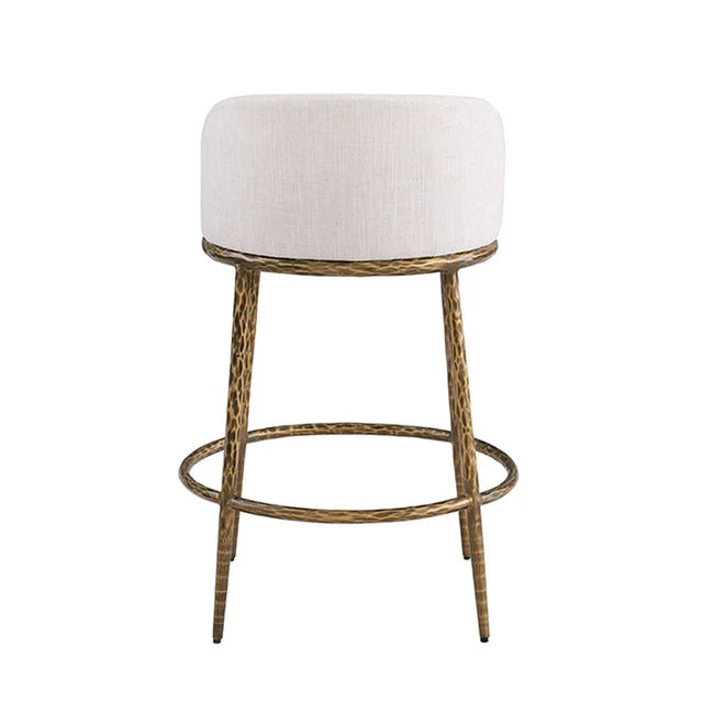 Rilva Matte Gold Counter Height Stool | Contemporary Backless Metal Bar Stool | MidinMod