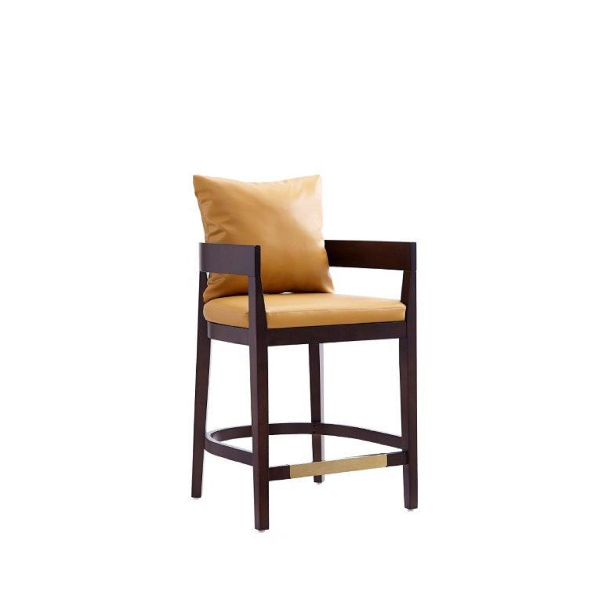 Ritz Camel Counter Stool | Modern Vegan Leather Upholstered Seating | MidinMod