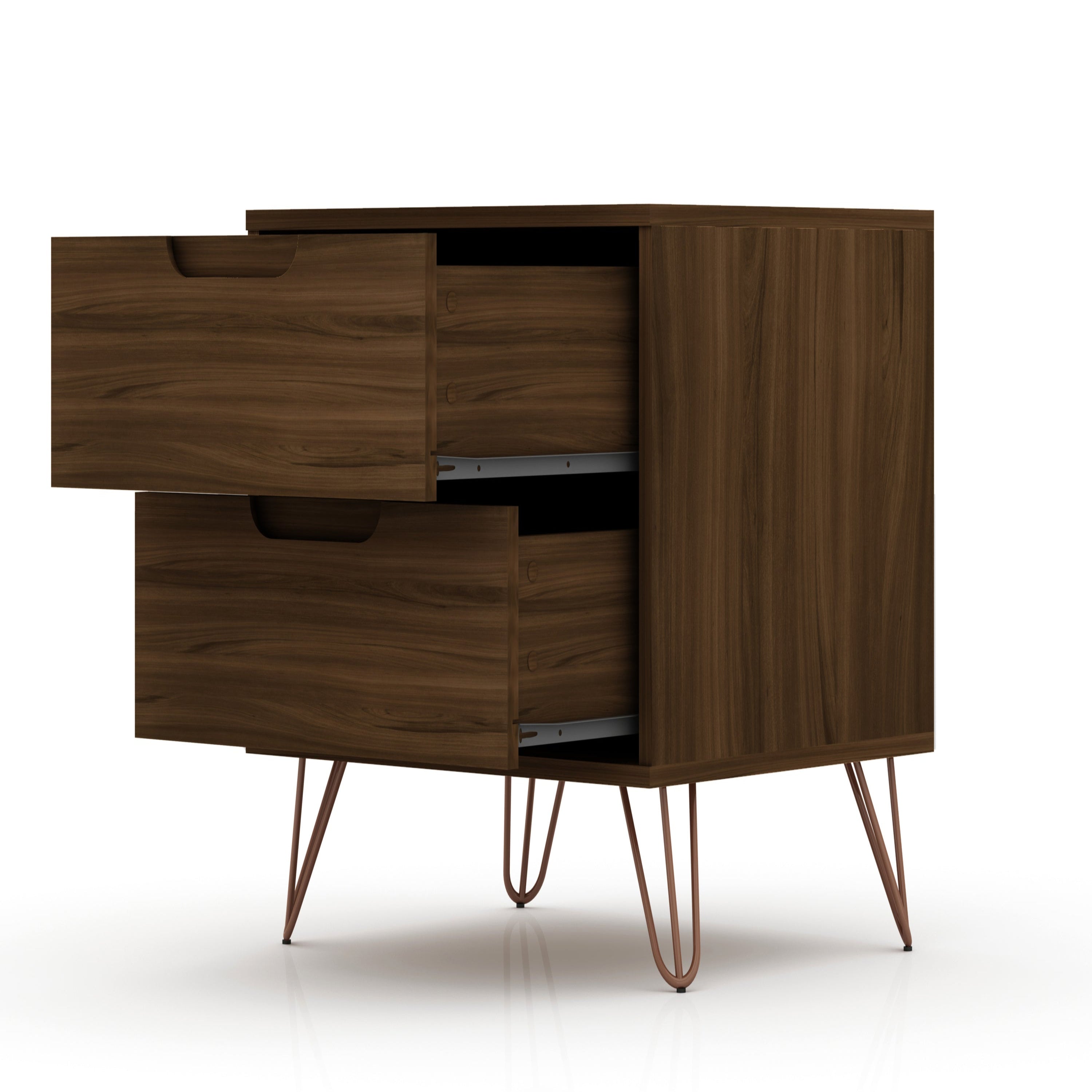 Rockefeller 2.0 Chestnut Brown Nightstand | Modern Bedside Storage | MidinMod