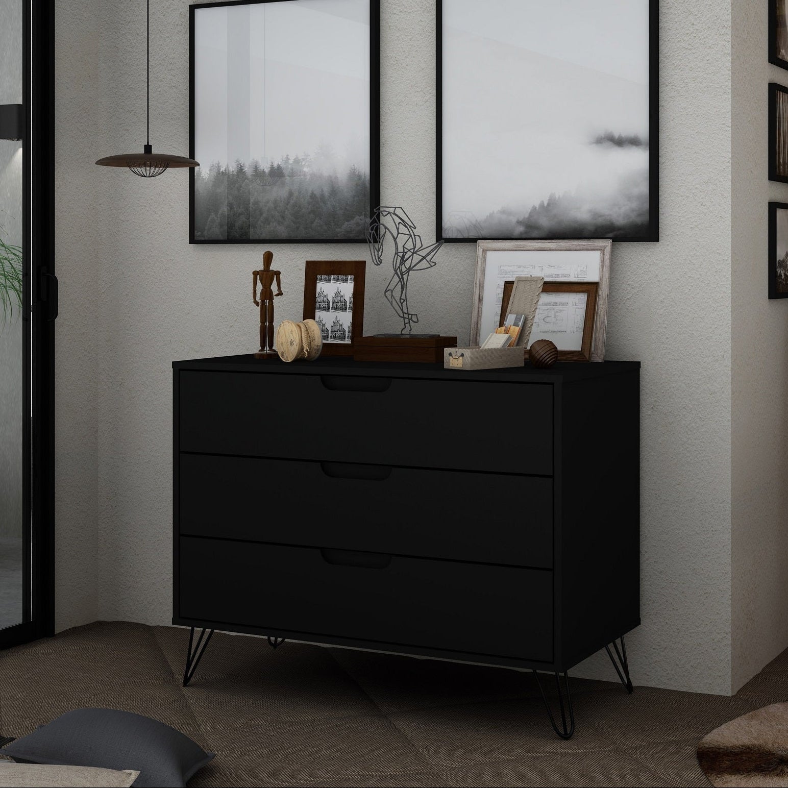 Rockefeller Modern Black Dresser | Mid-Century Bedroom Storage | MidinMod