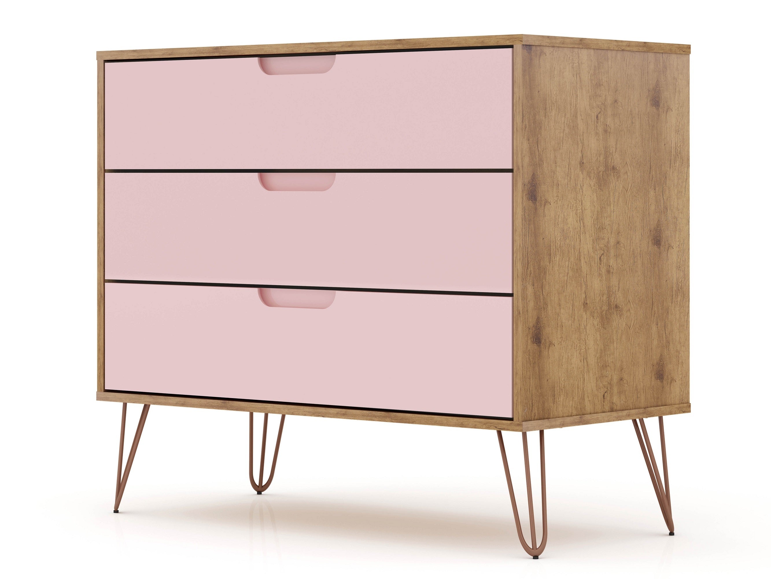 Rockefeller Rose Pink Dresser | Modern Nature Wood & Pink Bedroom Chest | MidinMod