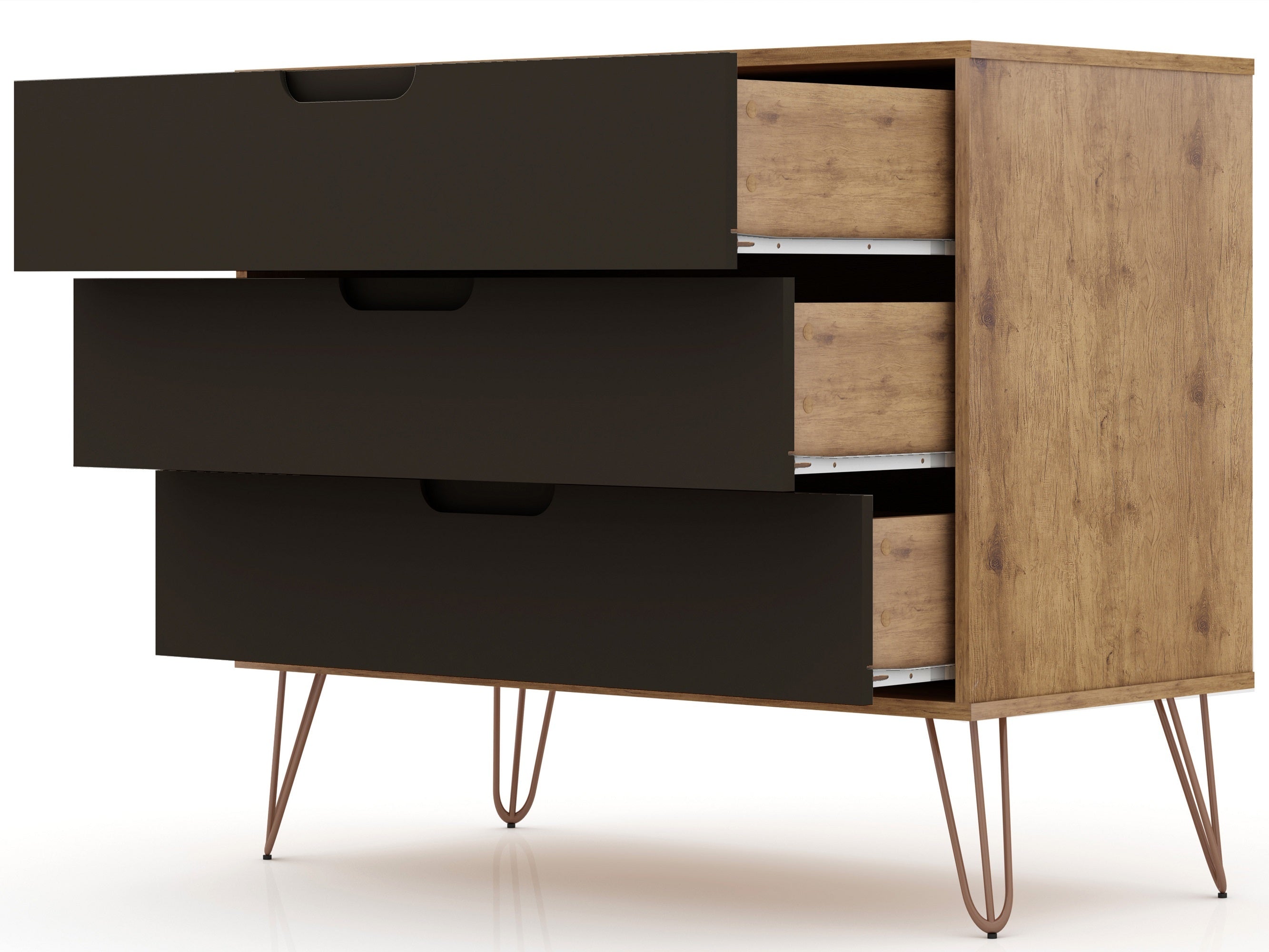 Rockefeller Dresser in Nature and Textured Gray | Modern Mid-Century Storage Chest | MidinMod