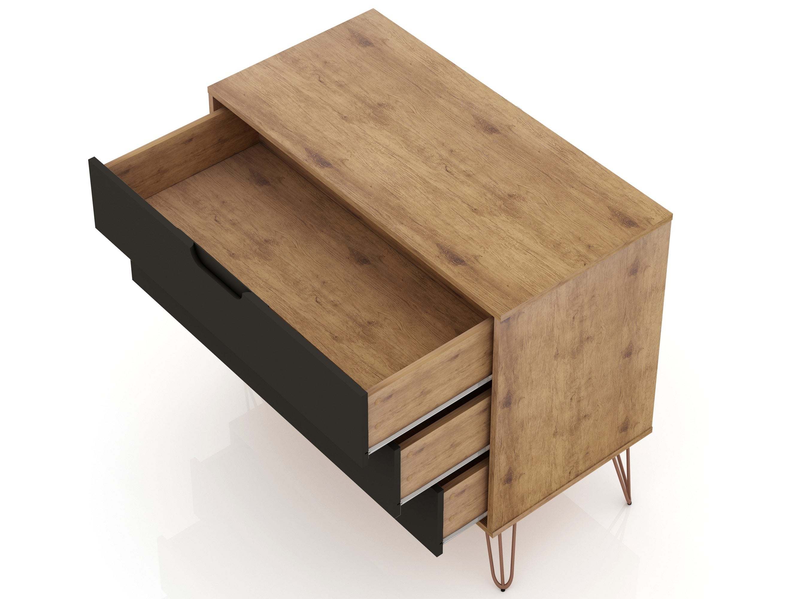 Rockefeller Dresser in Nature and Textured Gray | Modern Mid-Century Storage Chest | MidinMod