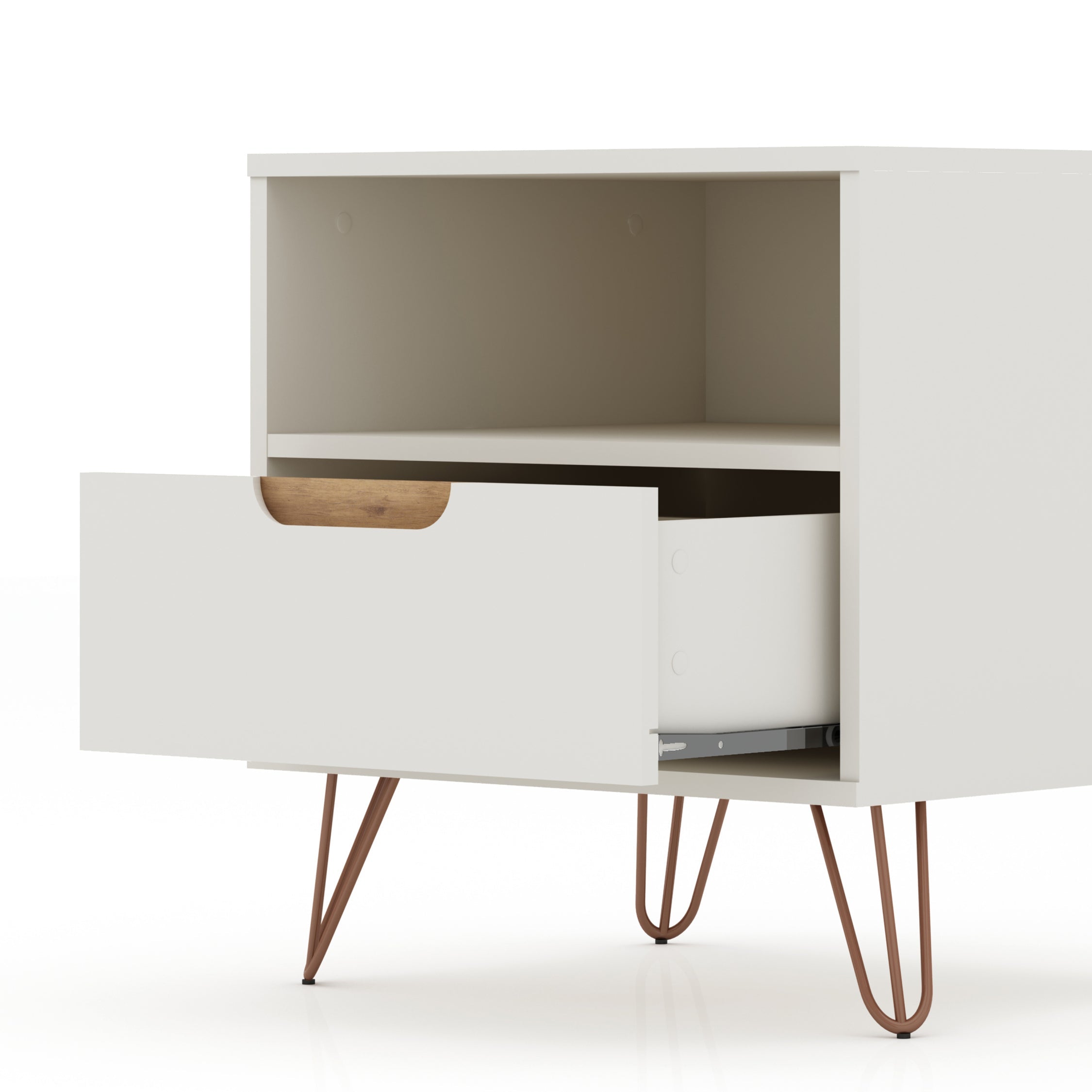 Rockefeller 1.0 Off-White Nightstand | Modern Bedside Storage Table | MidinMod