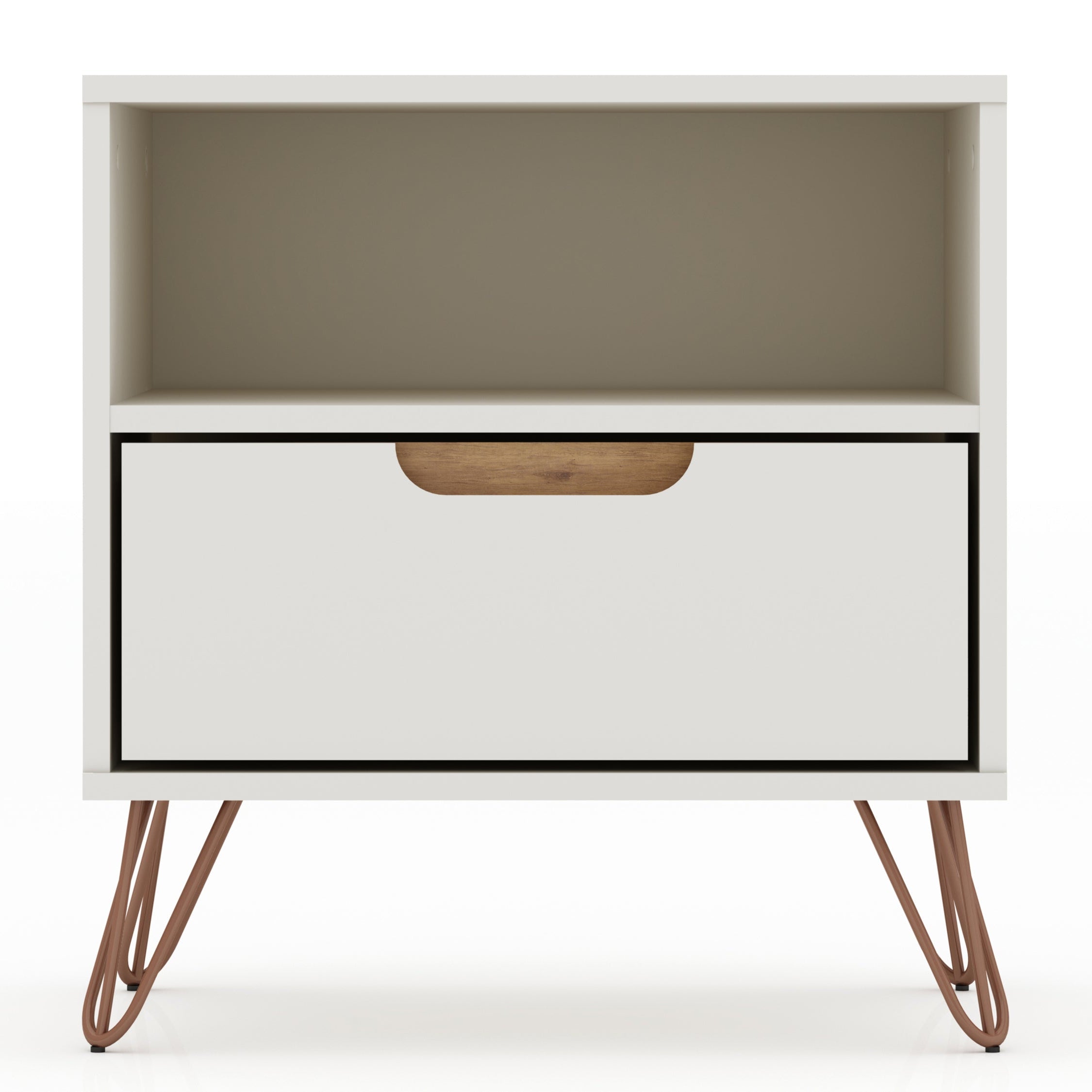 Rockefeller 1.0 Off-White Nightstand | Modern Bedside Storage Table | MidinMod