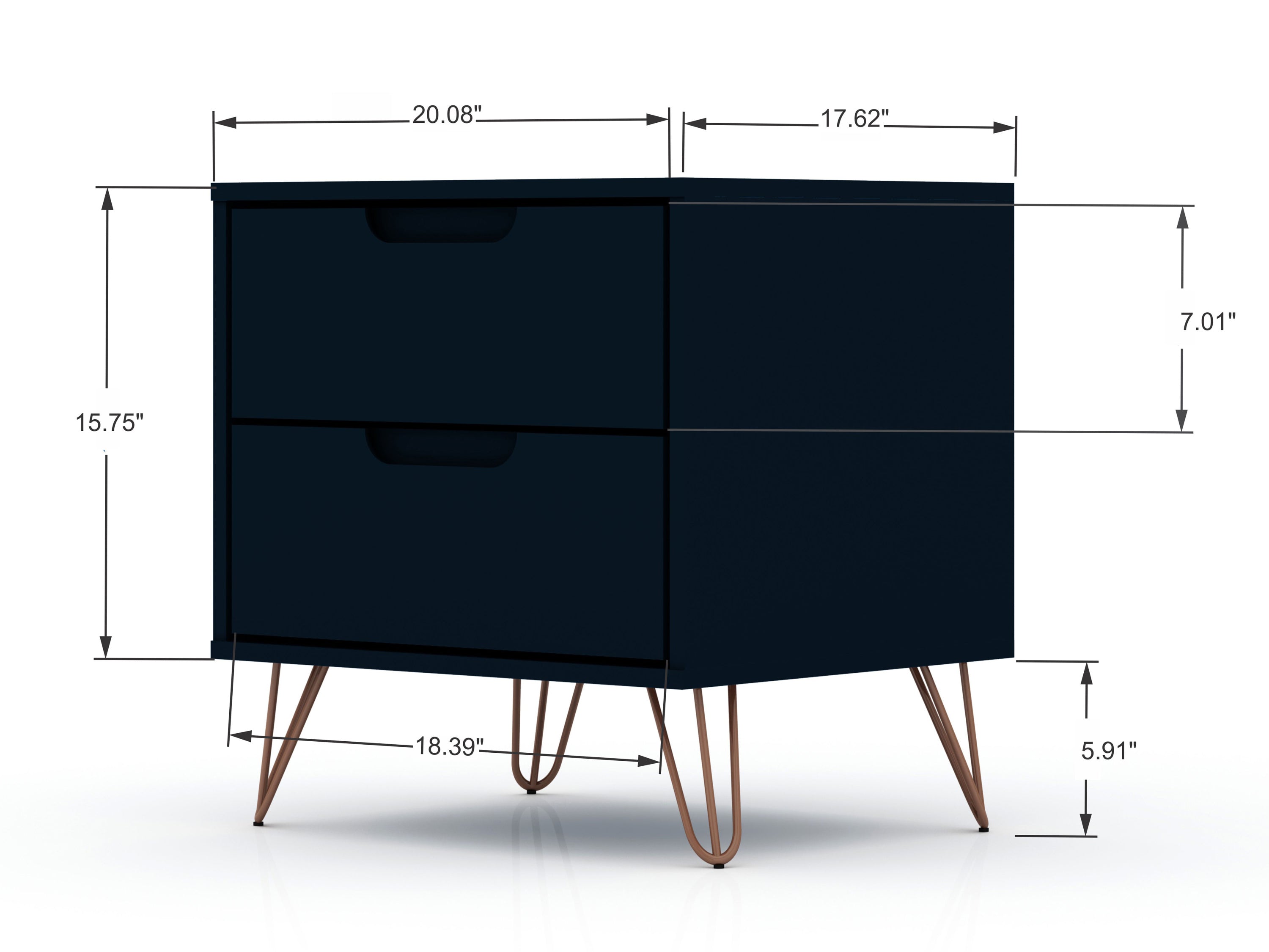 Rockefeller 2.0 Black Nightstand | Modern Bedside Storage Table | MidinMod